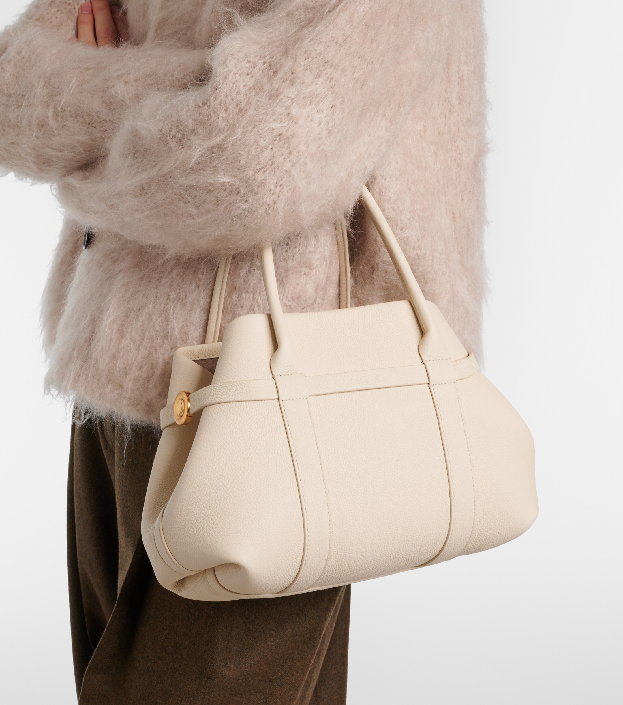 Loro Piana Ghiera Small leather shopper