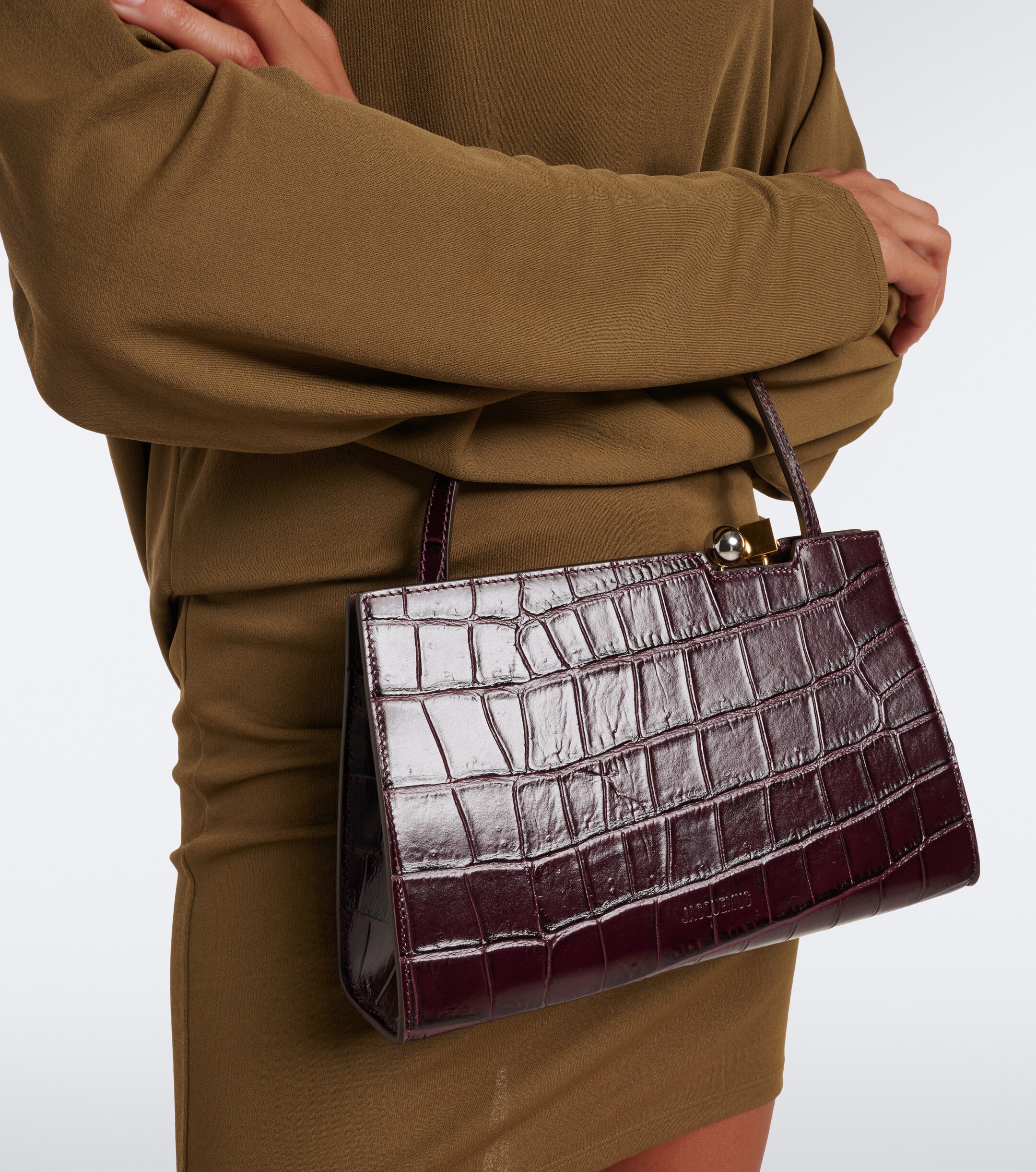 Jacquemus Jacquemus Salon croc-effect leather shoulder bag