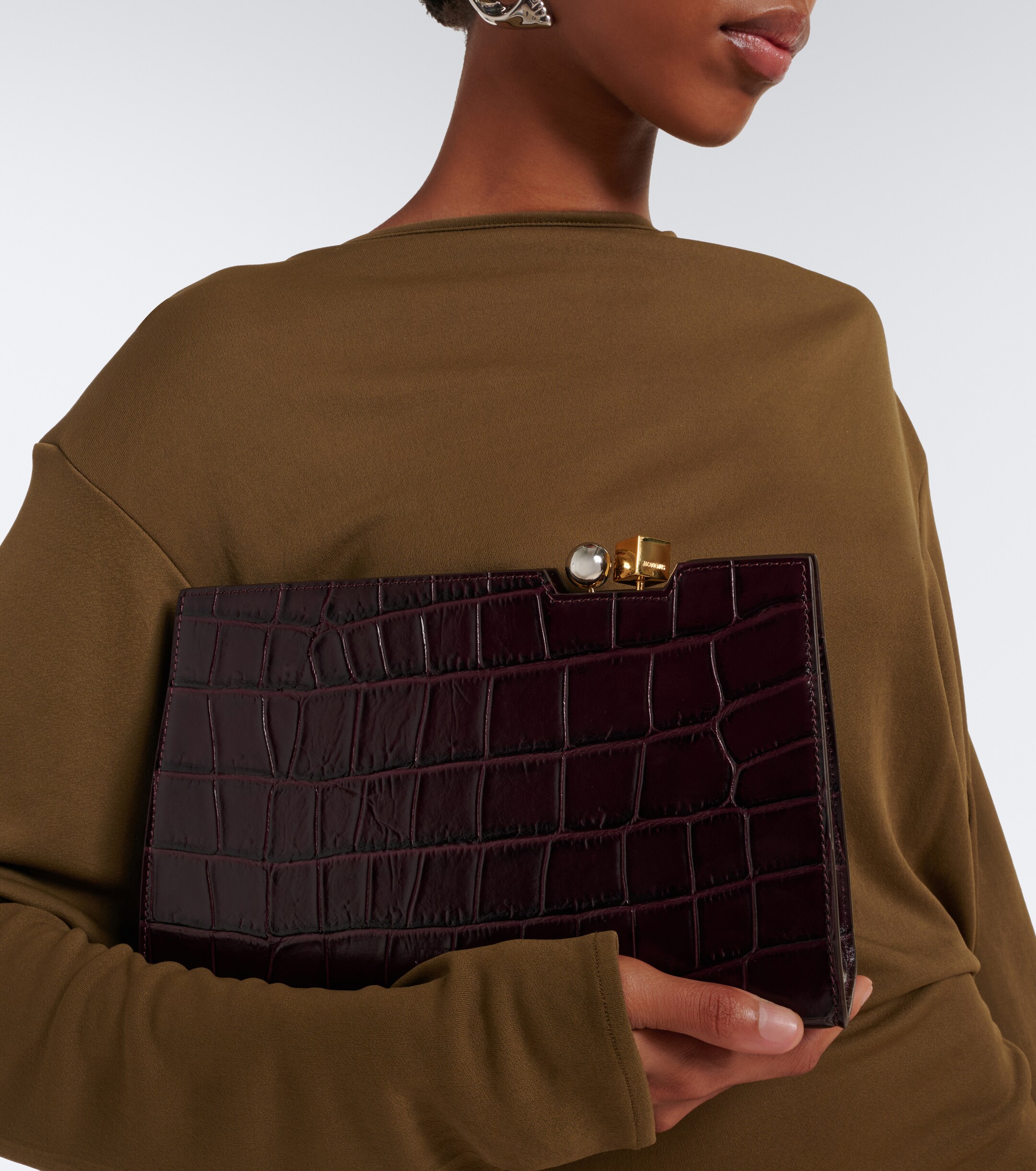 Jacquemus Jacquemus Salon croc-effect leather shoulder bag