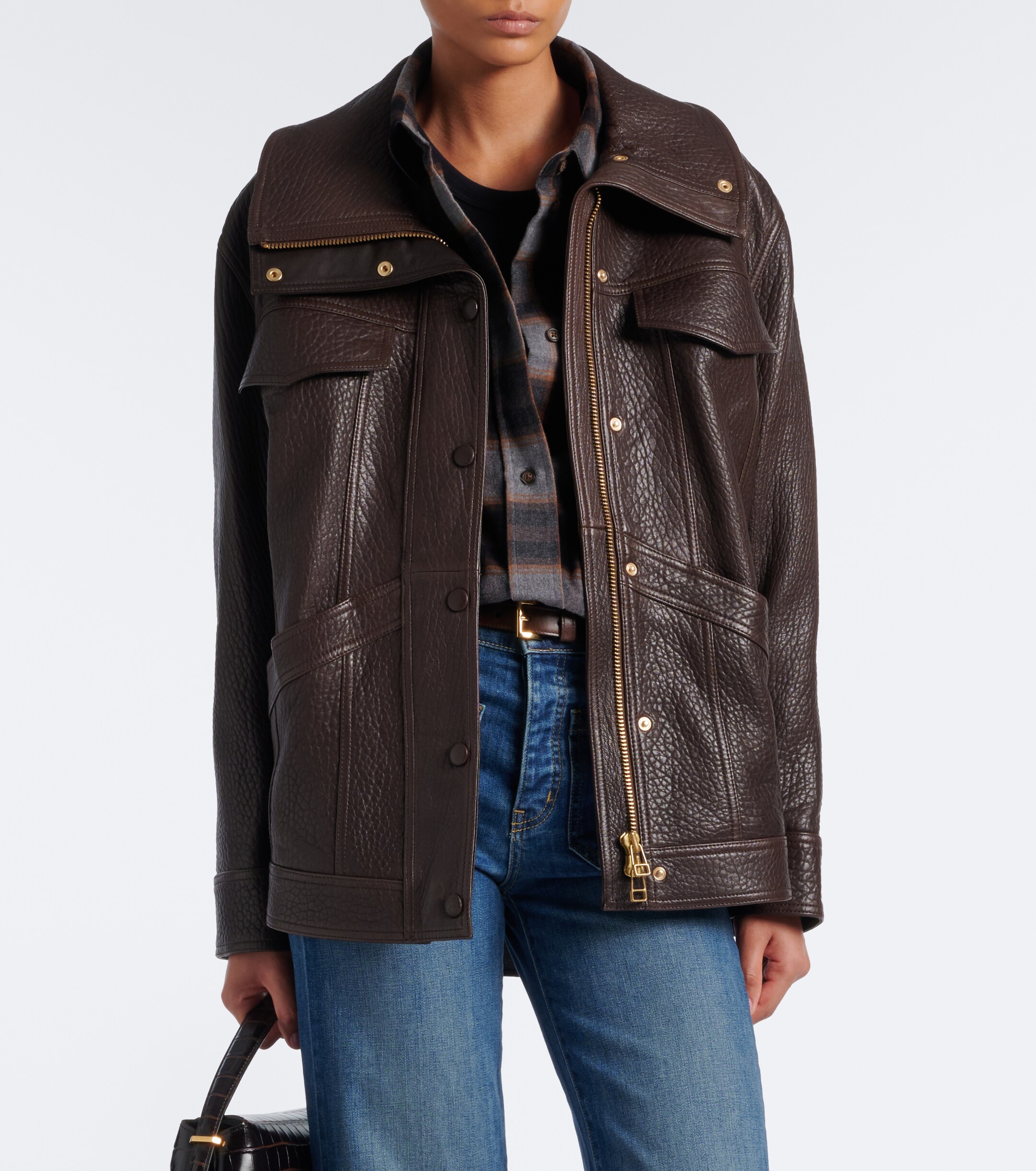 Veronica Beard Veronica Beard Silversmith leather jacket