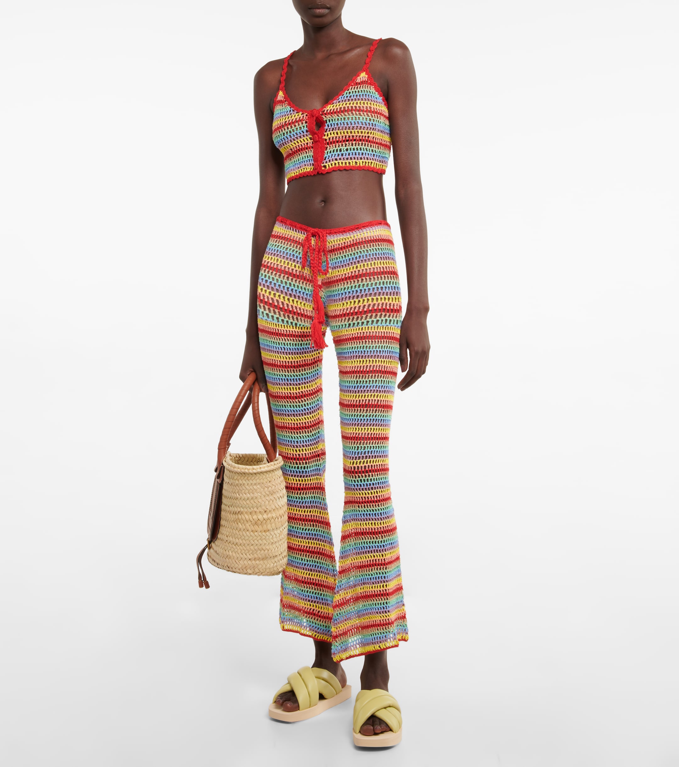 Anna Kosturova Anna Kosturova Striped crochet crop top
