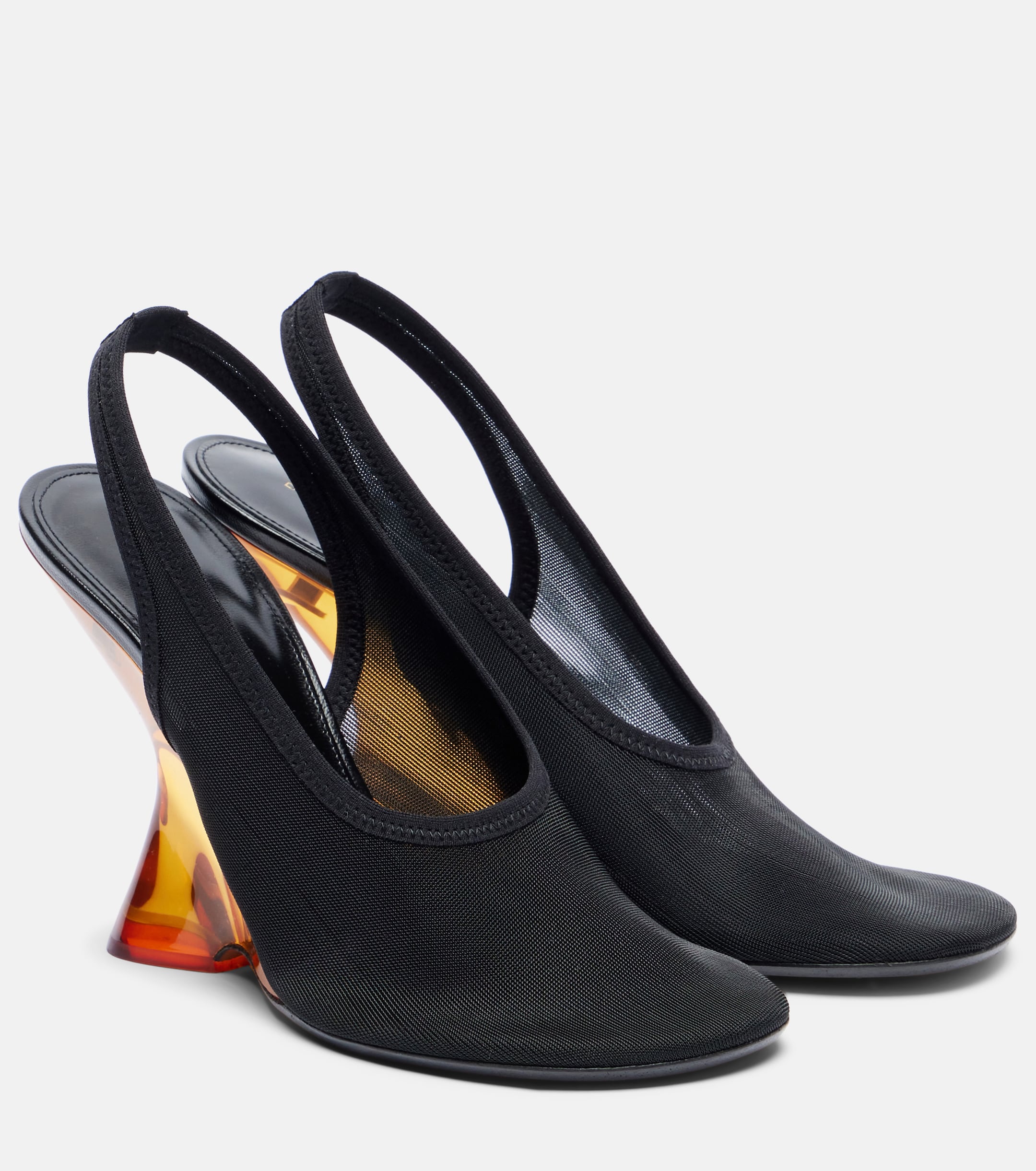 Dries Van Noten Mesh wedge slingback pumps