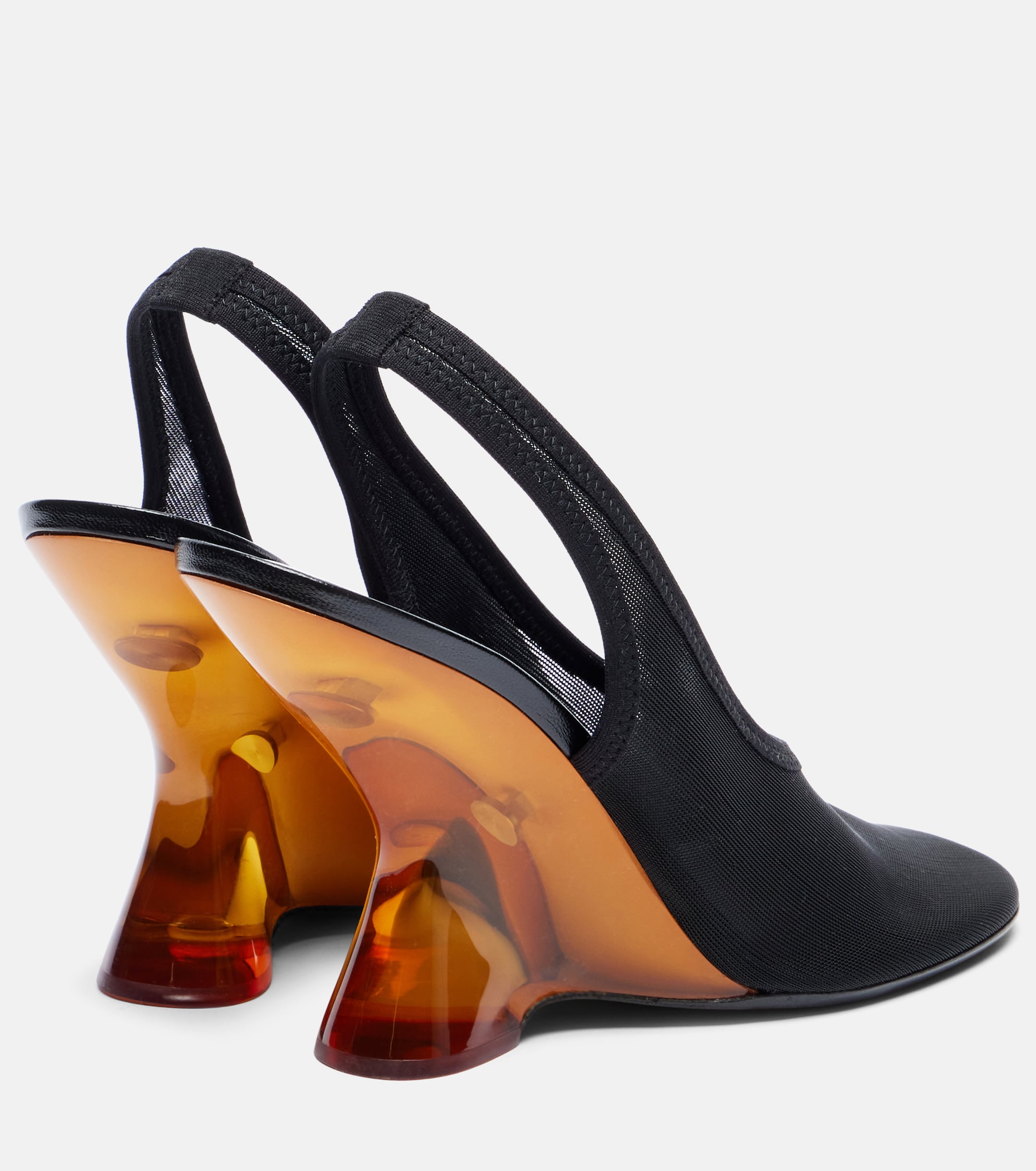 Dries Van Noten Mesh wedge slingback pumps thumbnail