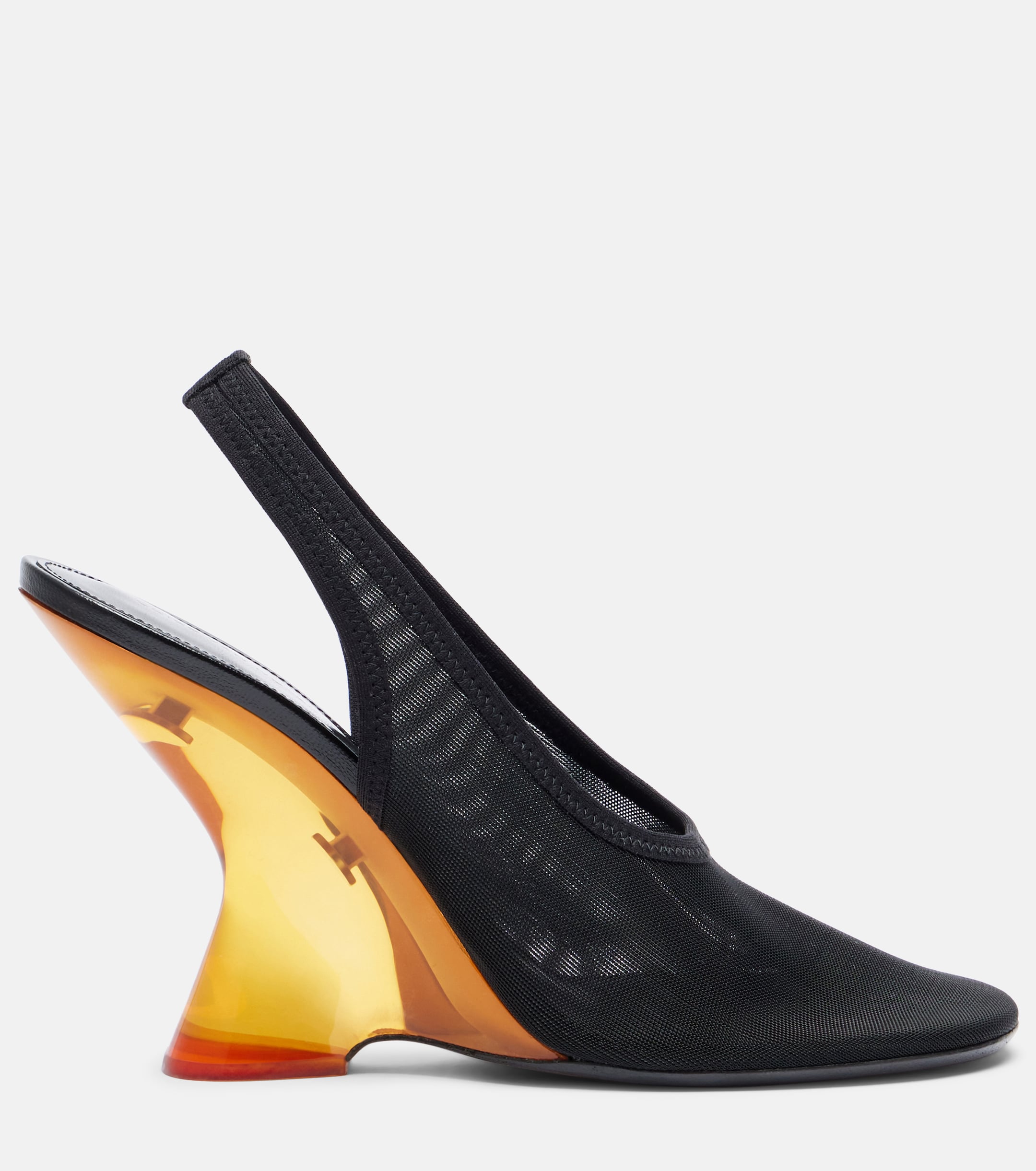Dries Van Noten Mesh wedge slingback pumps thumbnail