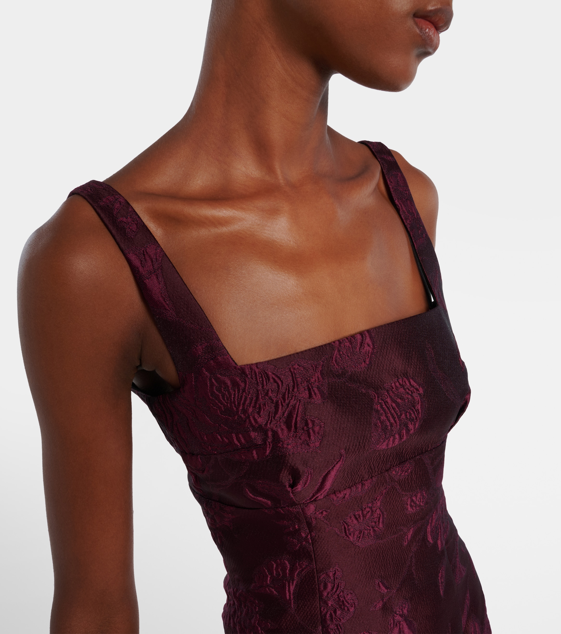 burgundy emilia wickstead dress Bridesmaid Dresses Burgundy A-Line V-Neck Off The Shoulder Long Stretc main image 0