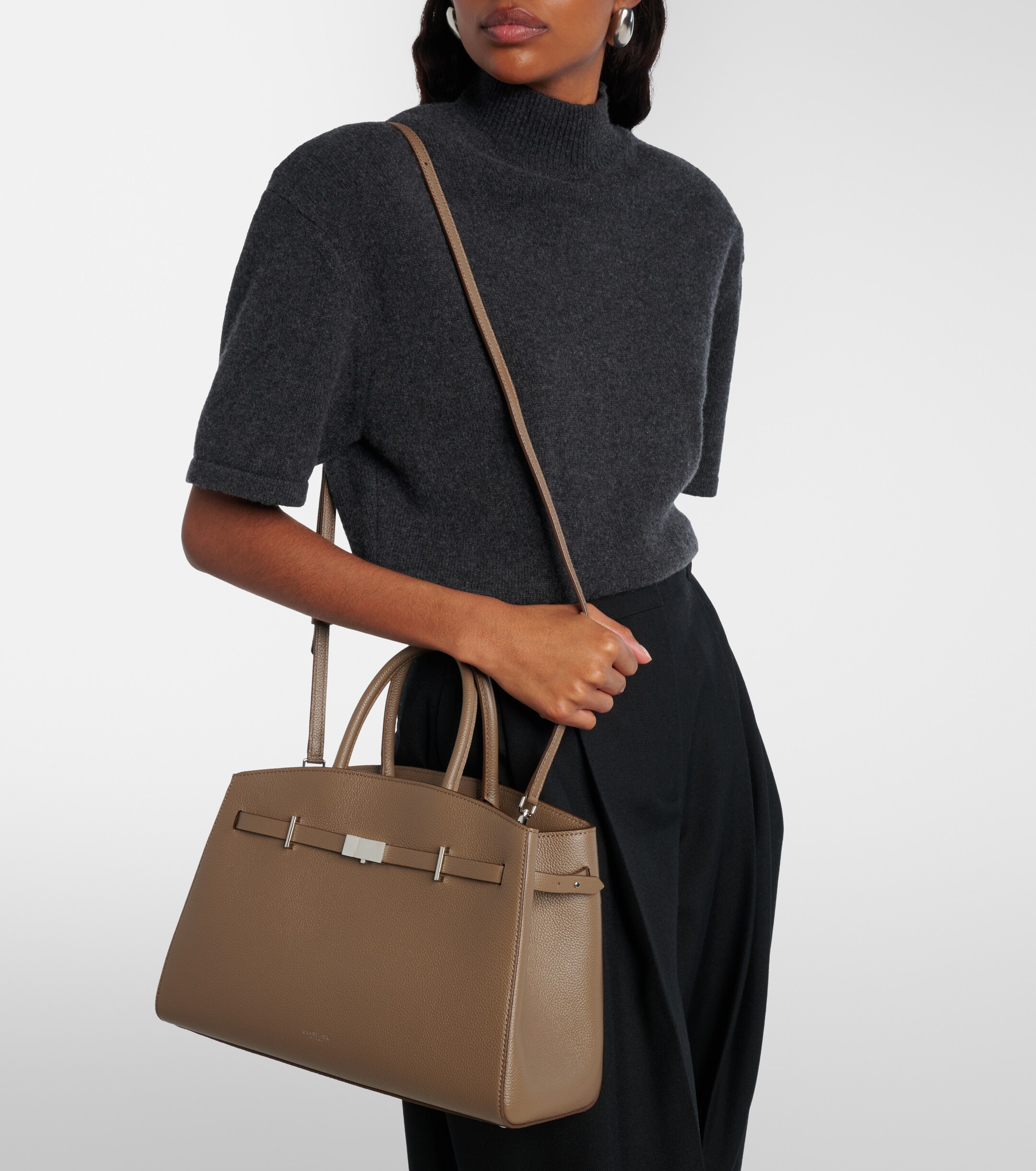DeMellier Hudson Midi leather top-handle bag thumbnail