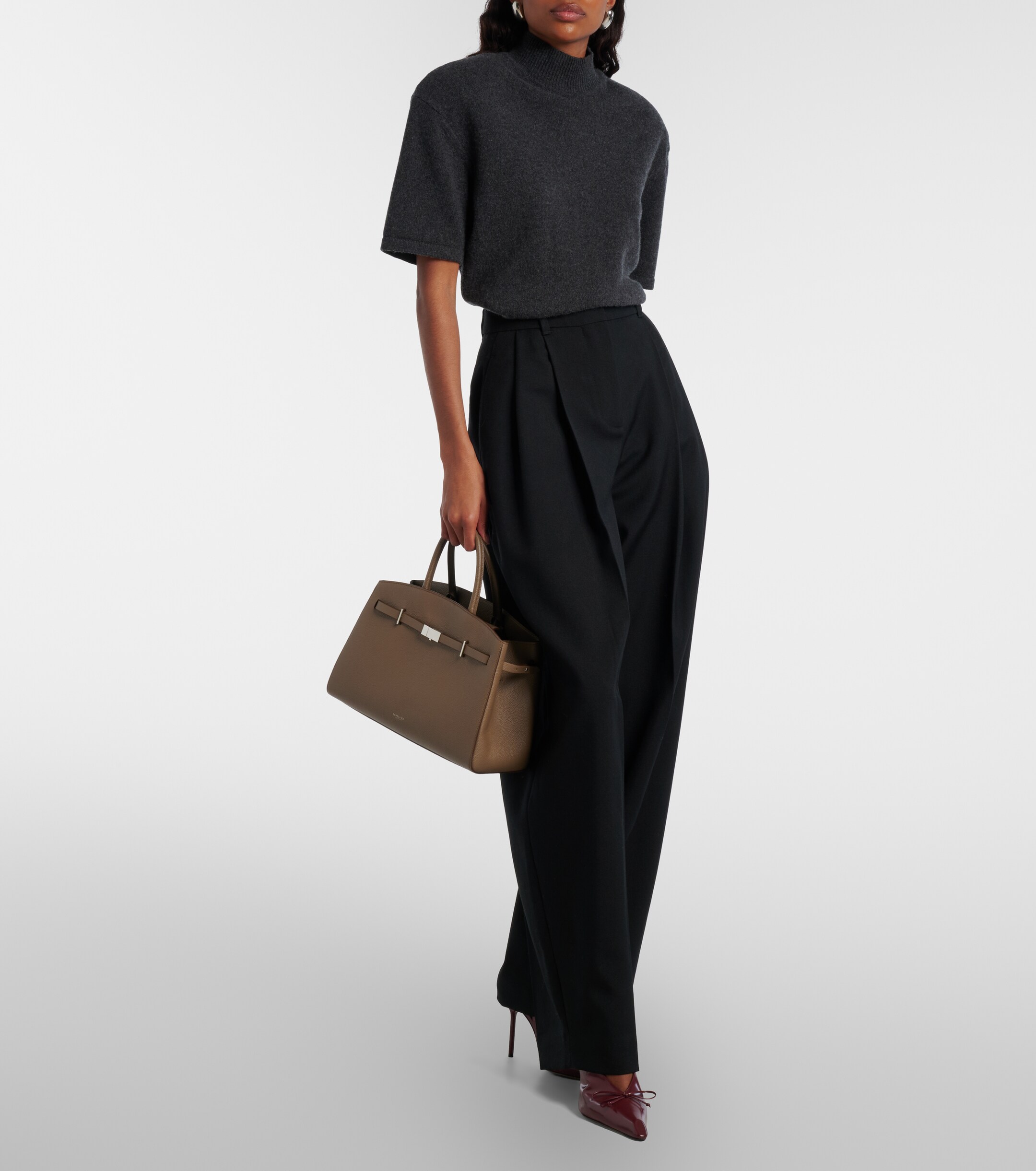 DeMellier Hudson Midi leather top-handle bag thumbnail