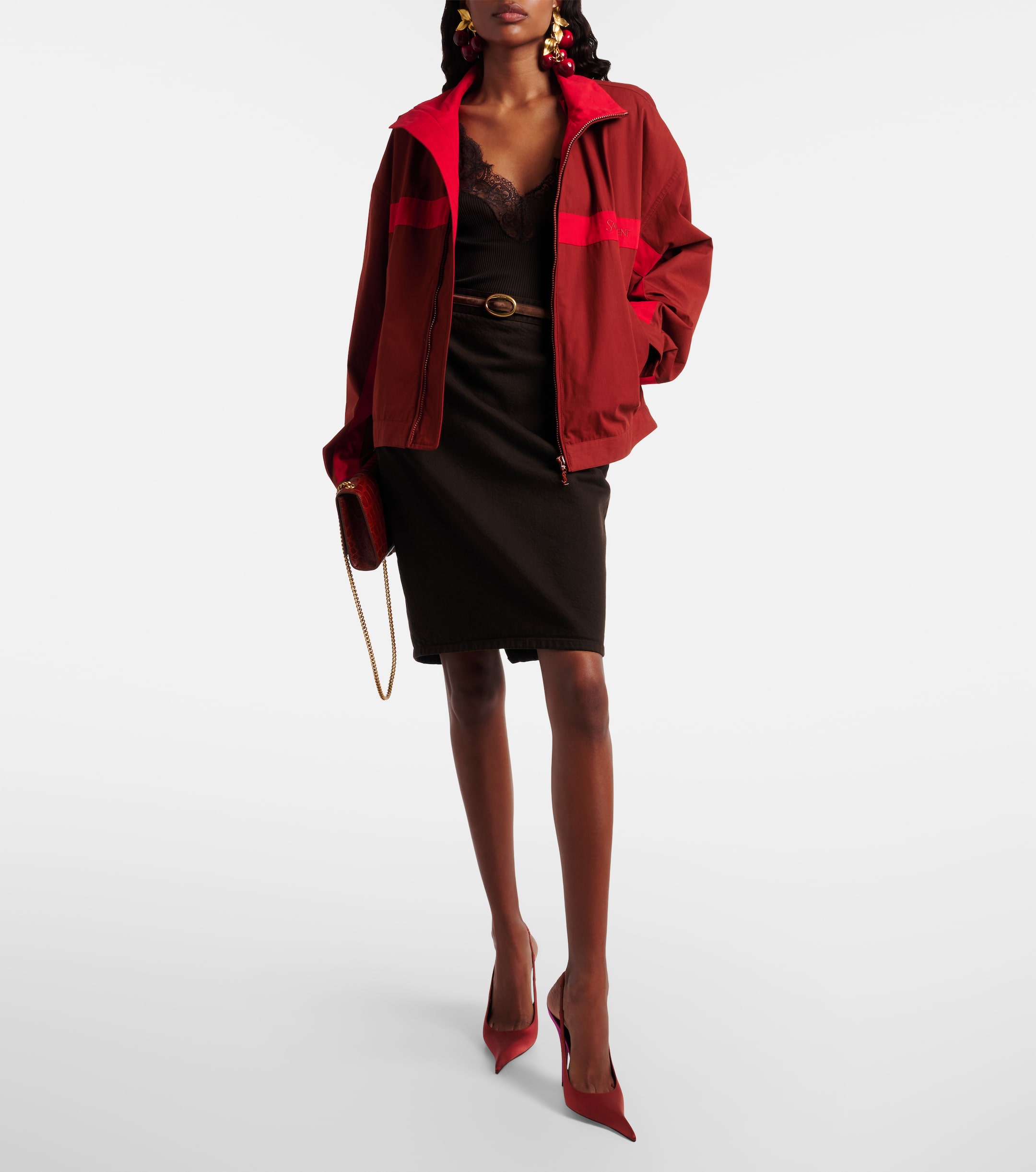 Saint Laurent Logo cotton canvas blouson jacket