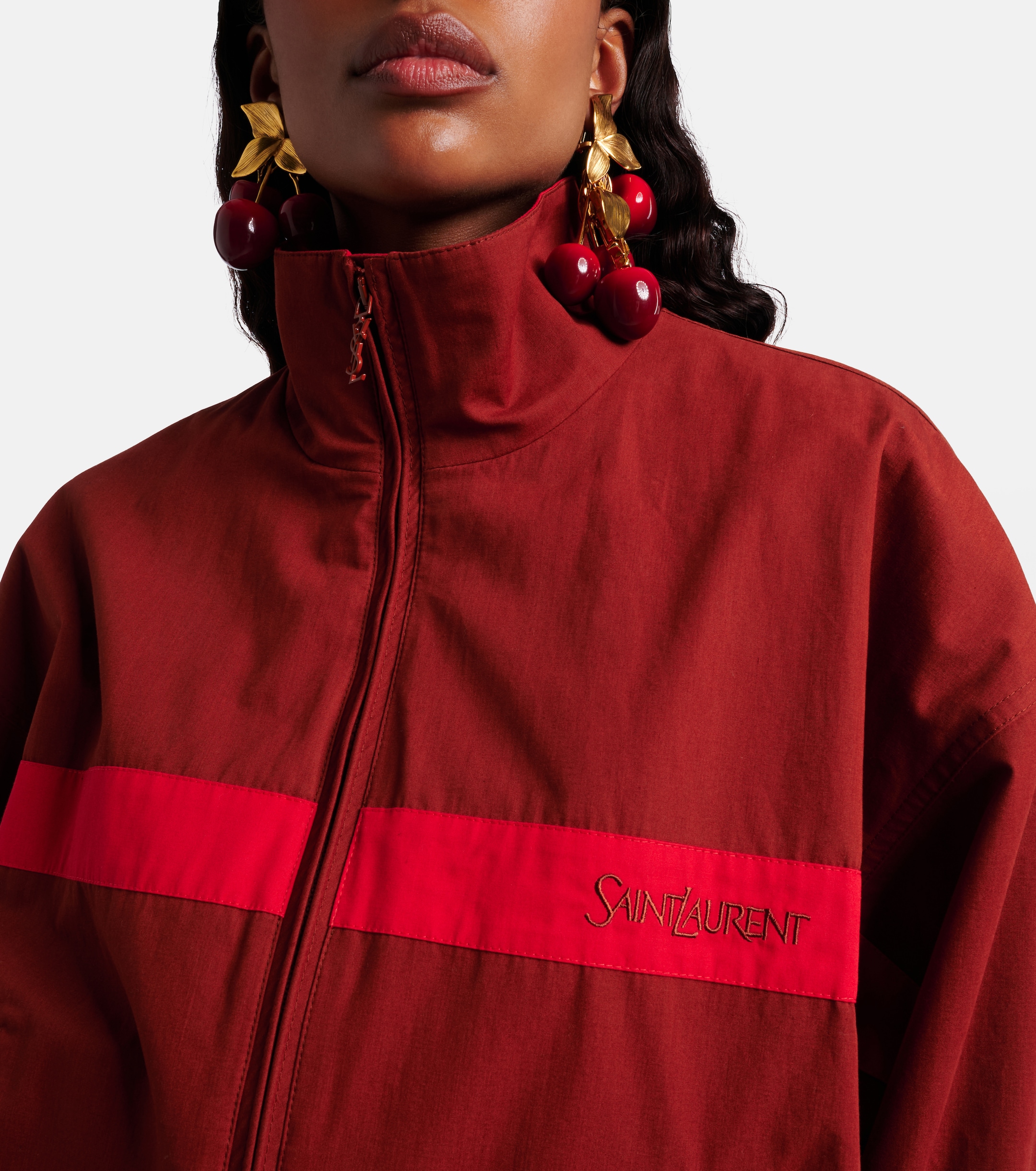 Saint Laurent Logo cotton canvas blouson jacket