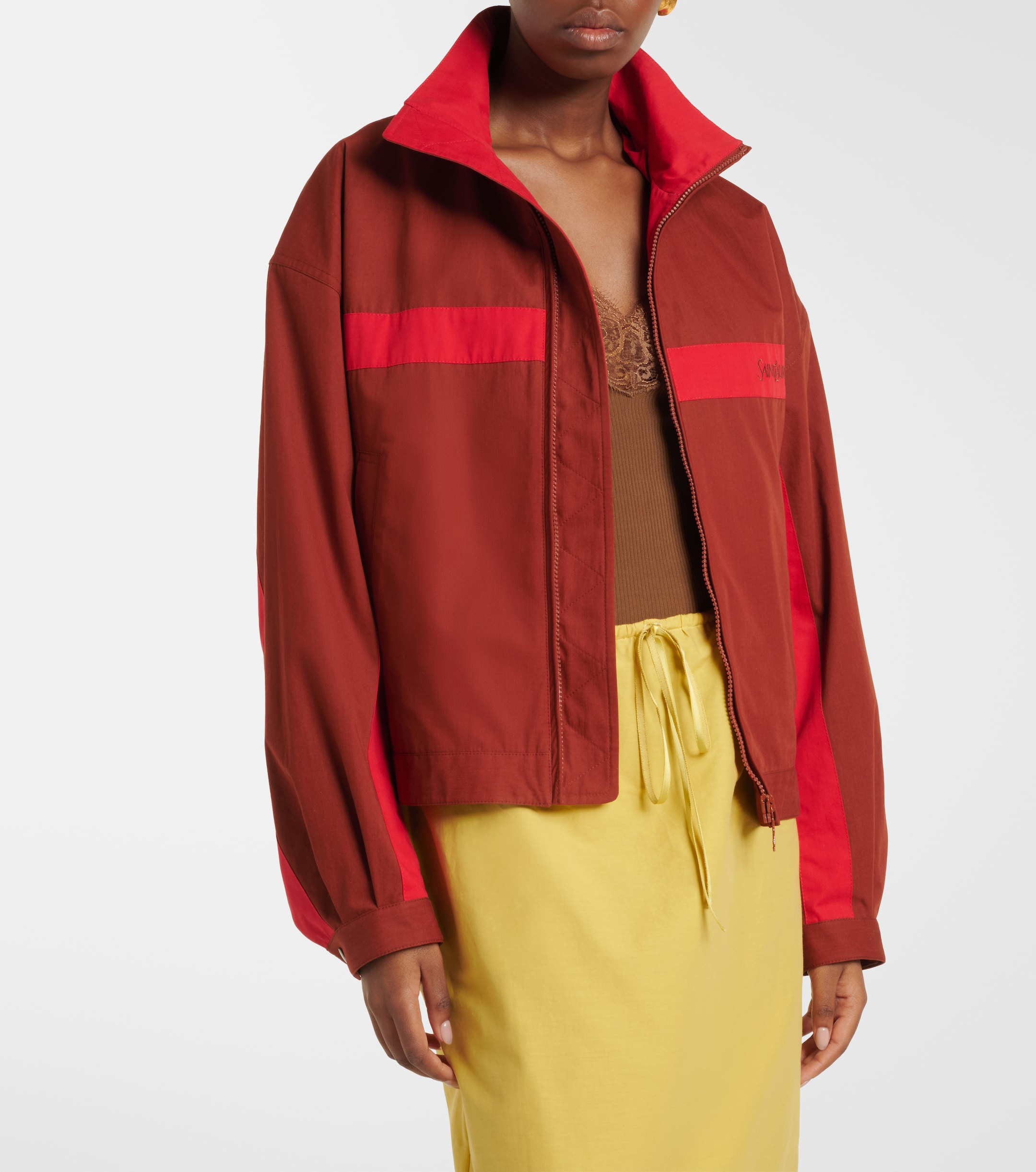 Saint Laurent Logo cotton canvas blouson jacket