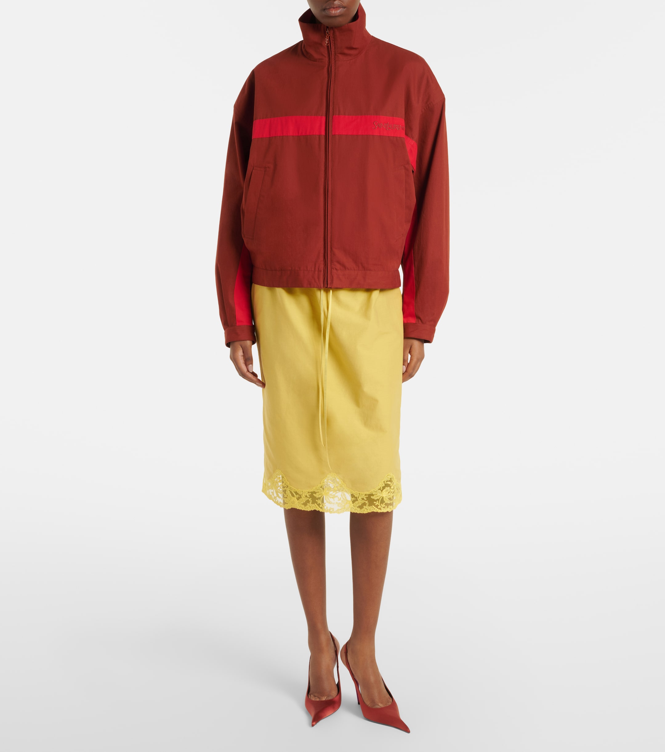 Saint Laurent Logo cotton canvas blouson jacket