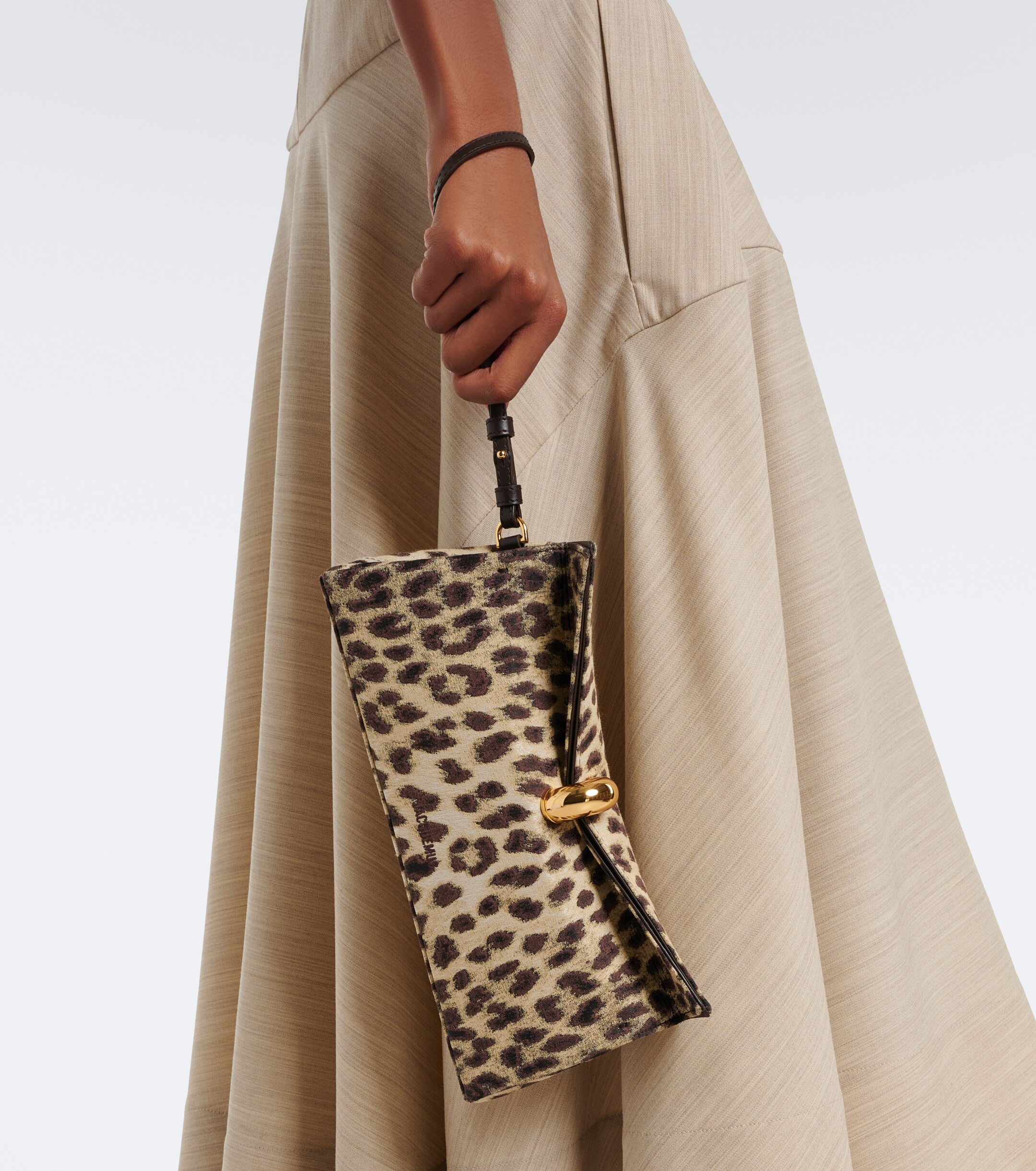 Jacquemus Jacquemus Valérie leopard-print canvas clutch