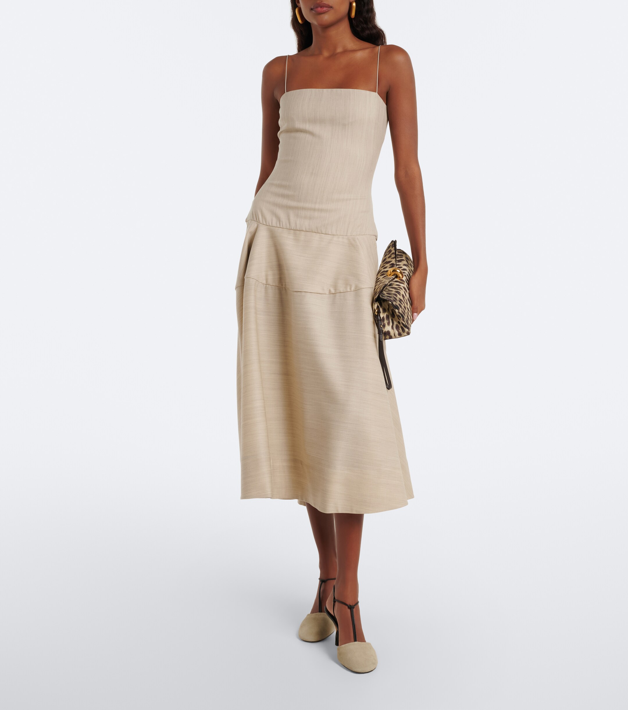 Jacquemus Jacquemus Valérie leopard-print canvas clutch