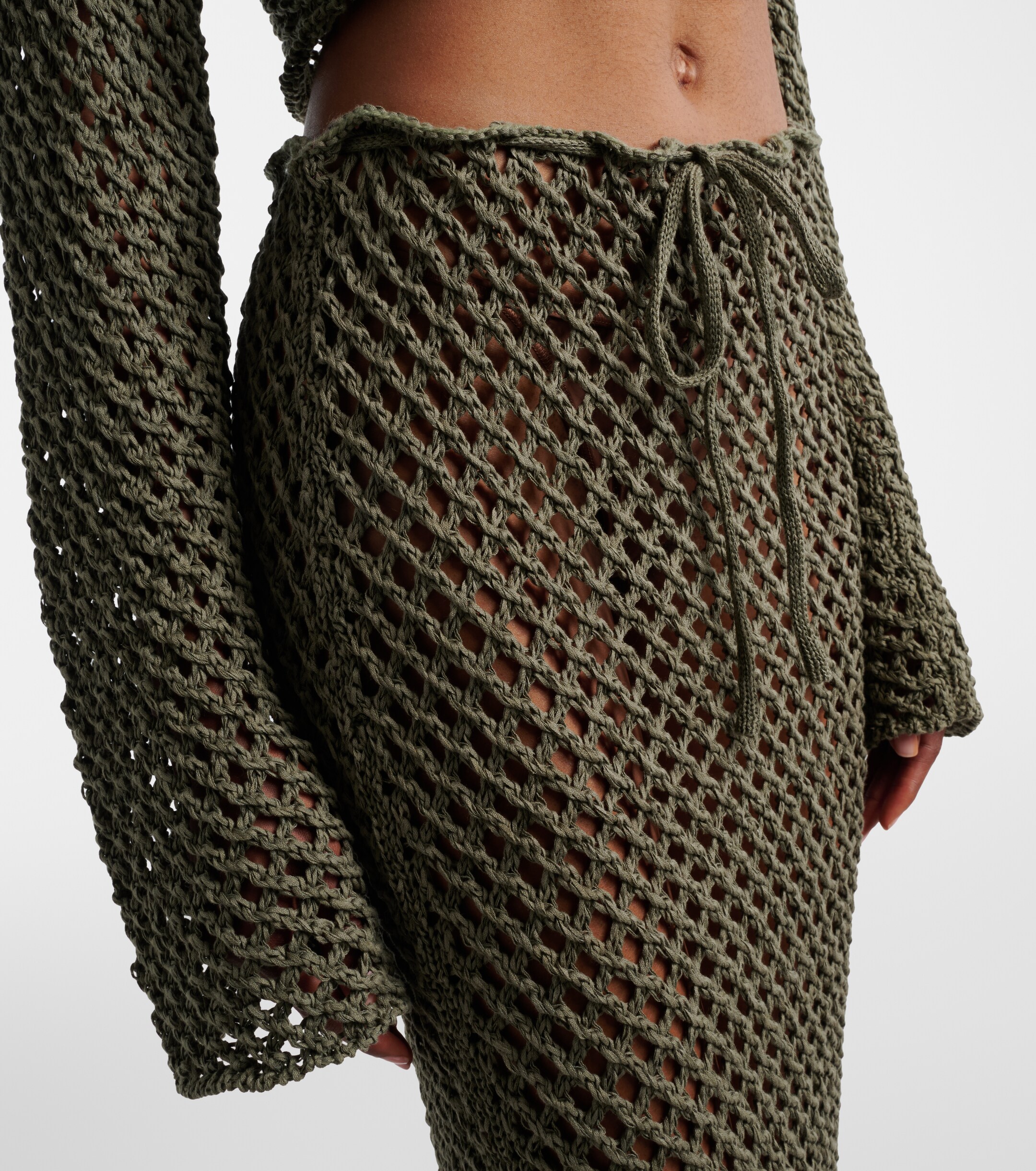Bananhot Bananhot Magen crochet cotton-blend maxi skirt