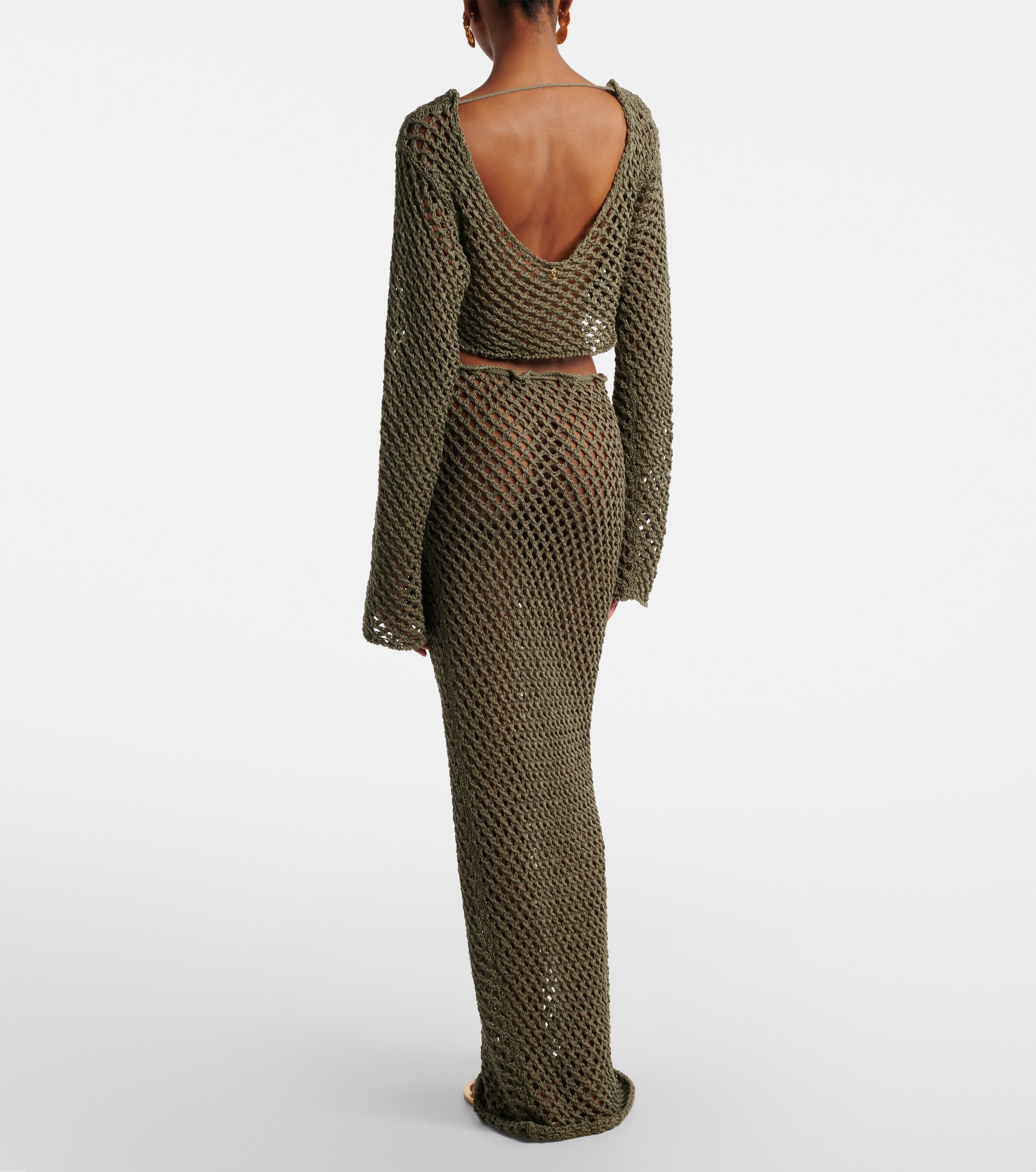 Bananhot Bananhot Magen crochet cotton-blend maxi skirt