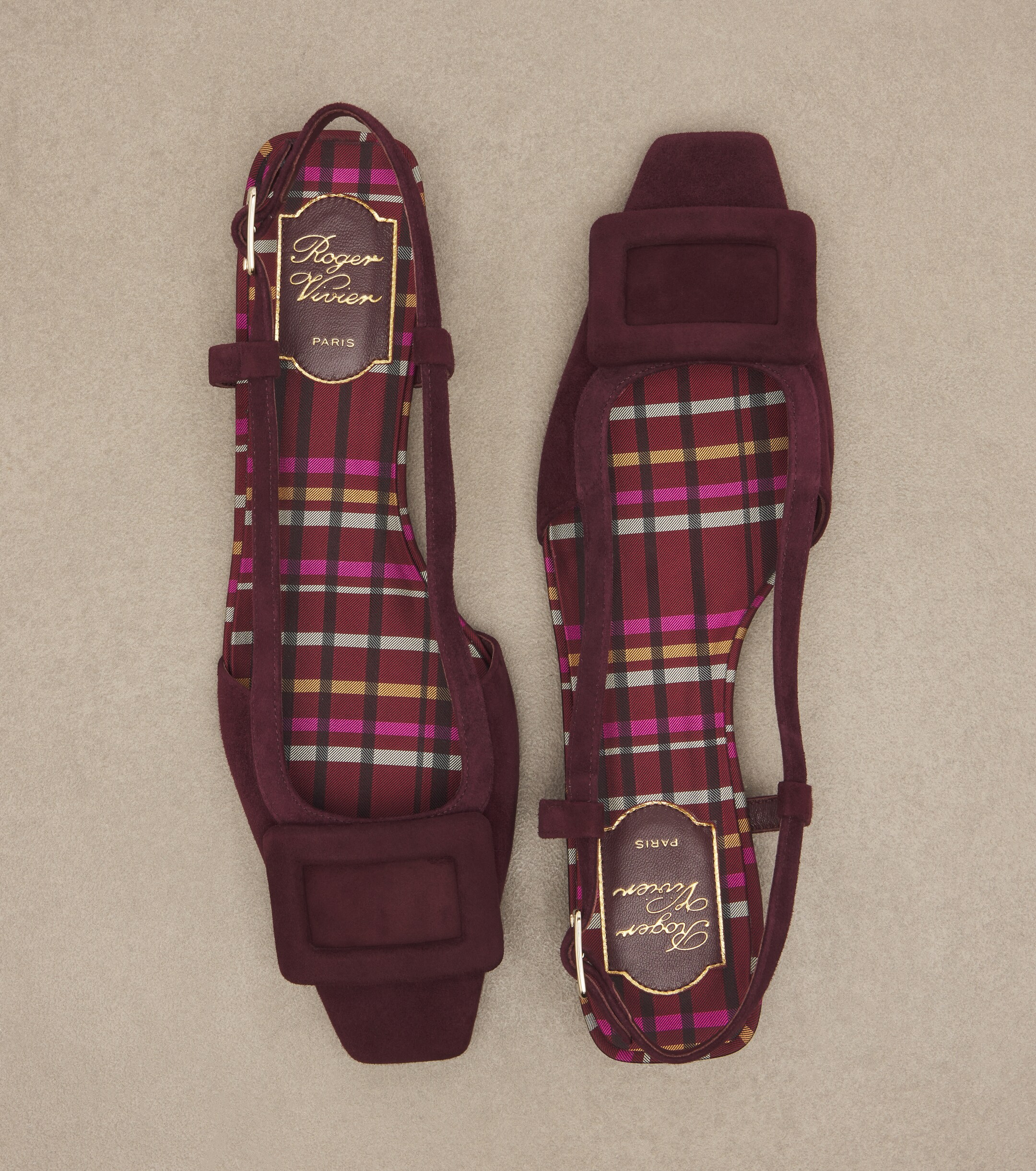 ROGER VIVIER Roger Vivier Belle Vivier suede slingback flats