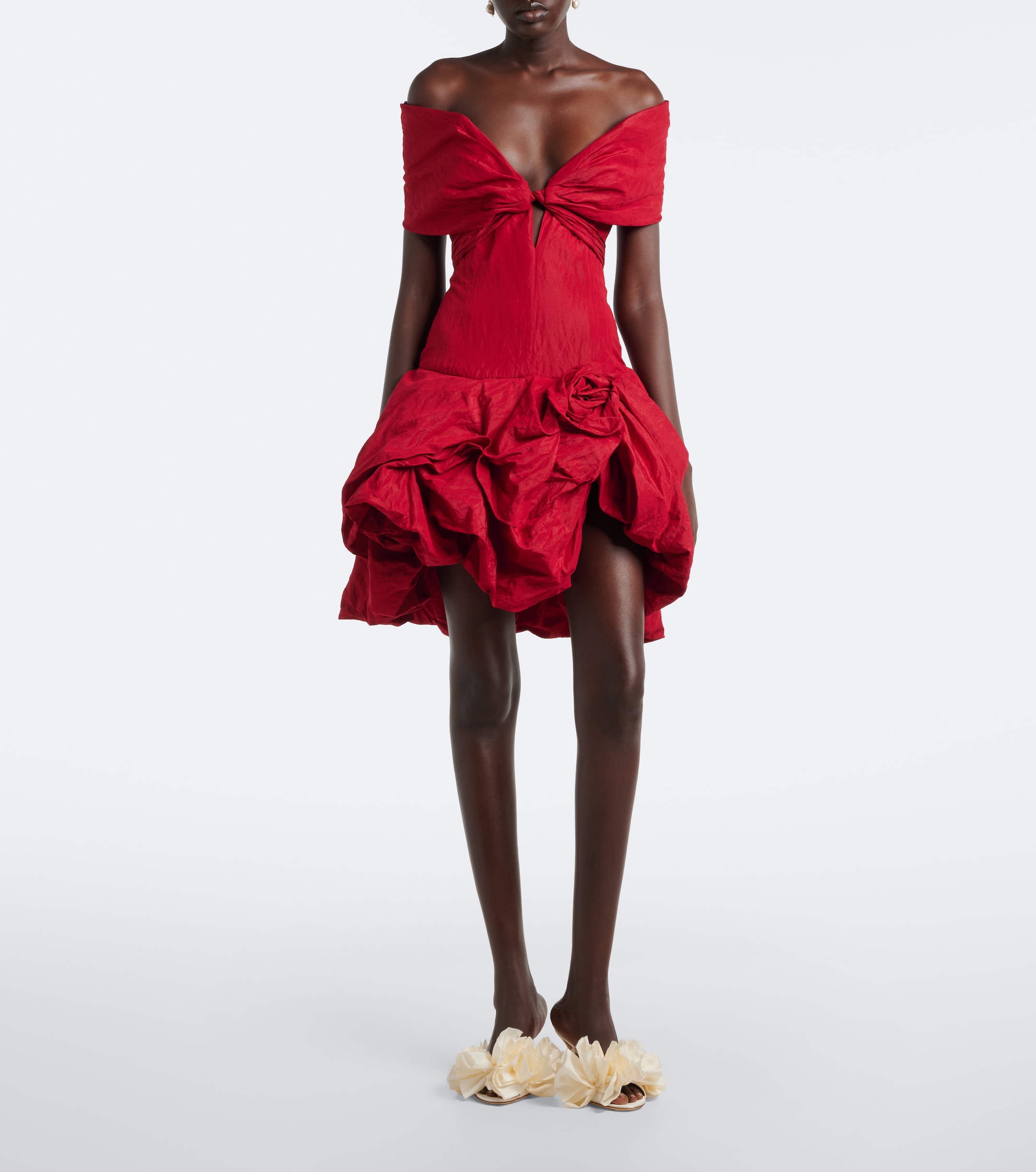 Magda Butrym Magda Butrym Floral-appliqué satin mules