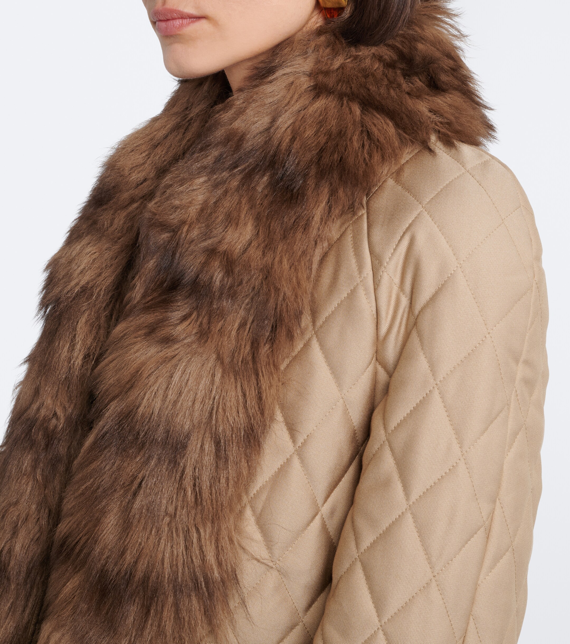 Jacques Wei Jacques Wei Quilted shearling-trimmed coat