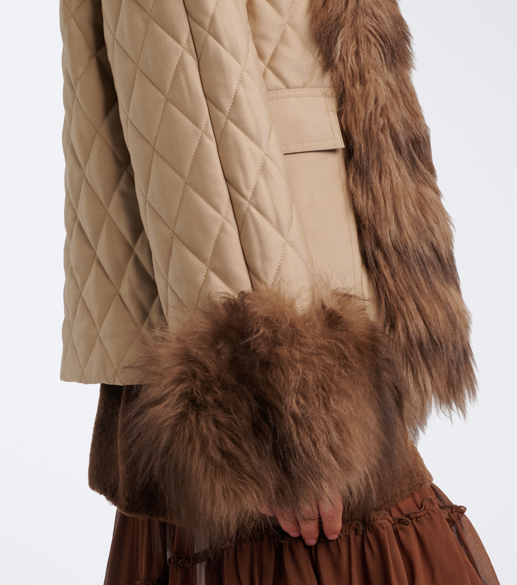 Jacques Wei Jacques Wei Quilted shearling-trimmed coat