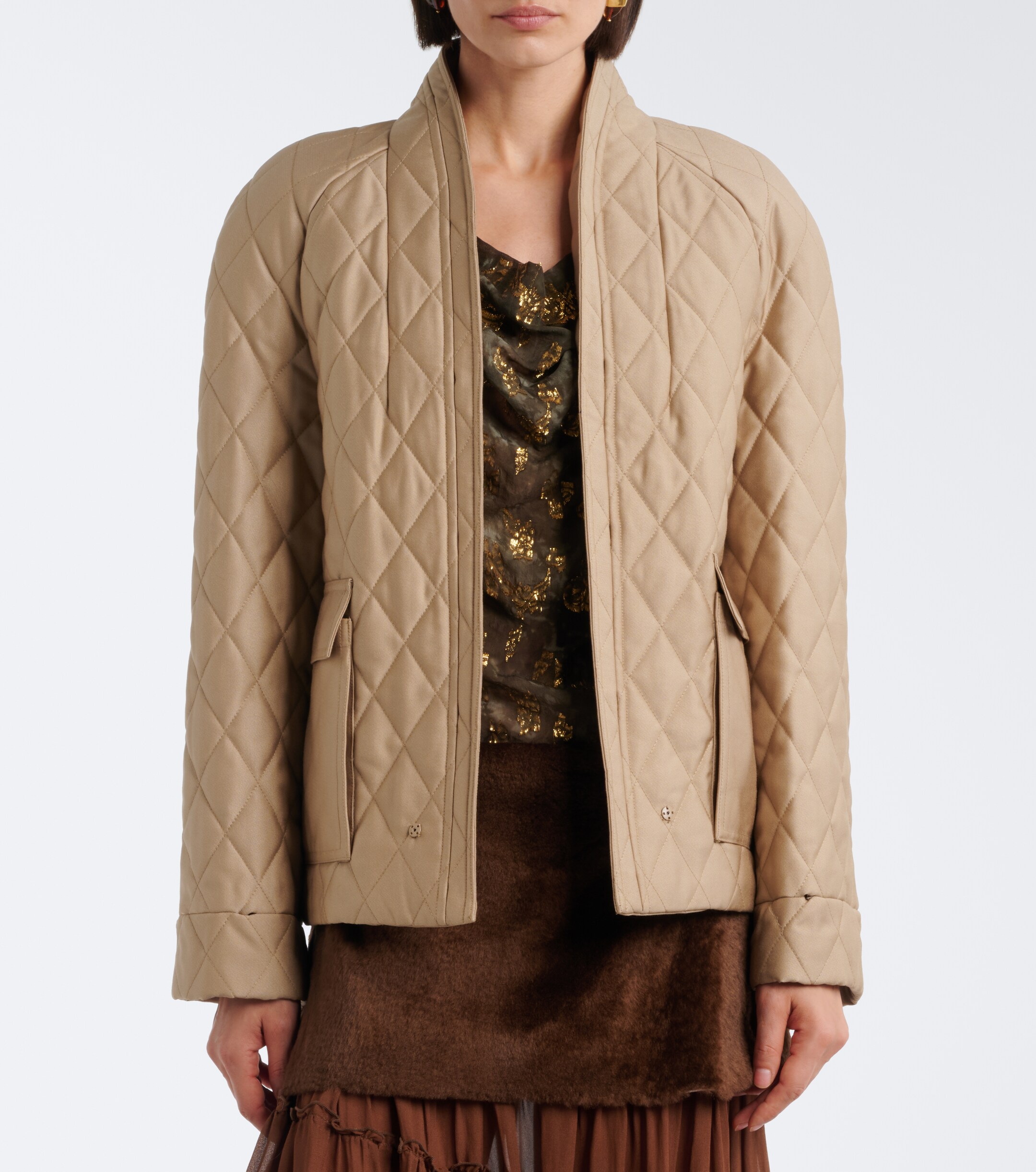 Jacques Wei Jacques Wei Quilted shearling-trimmed coat