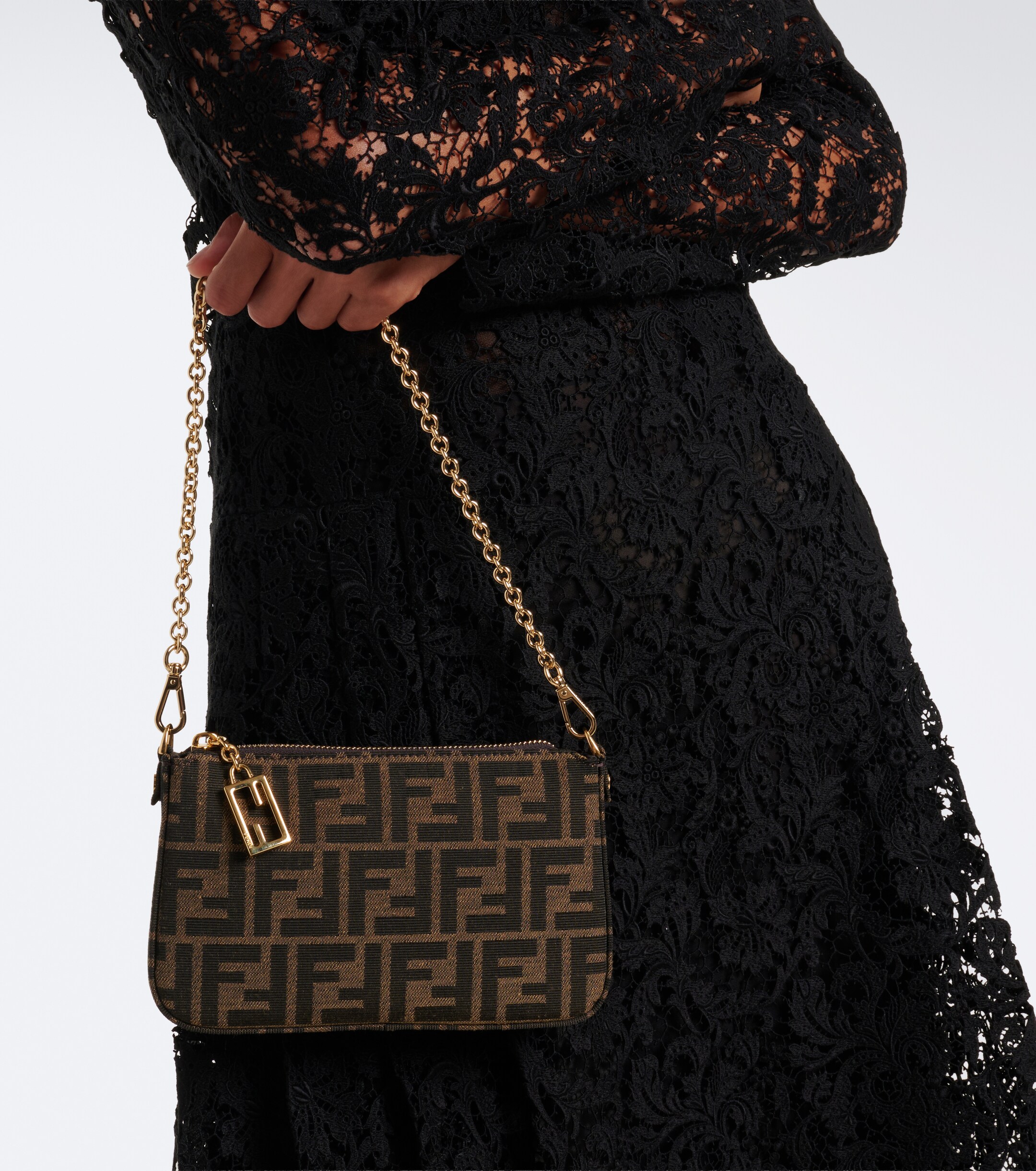 Fendi Fendi Tube FF Zucca pouch with strap