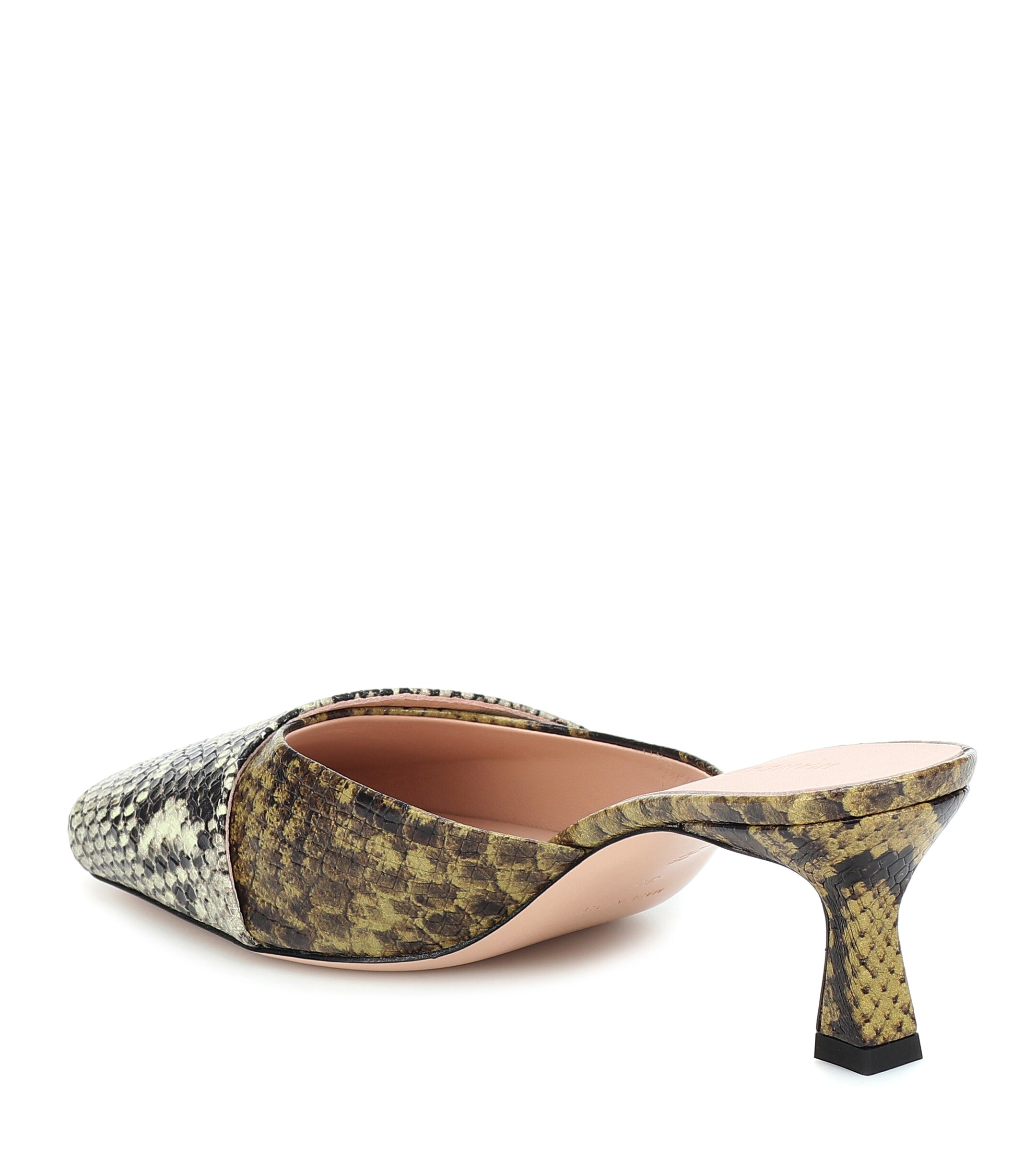 WANDLER Isa snake-effect leather mules