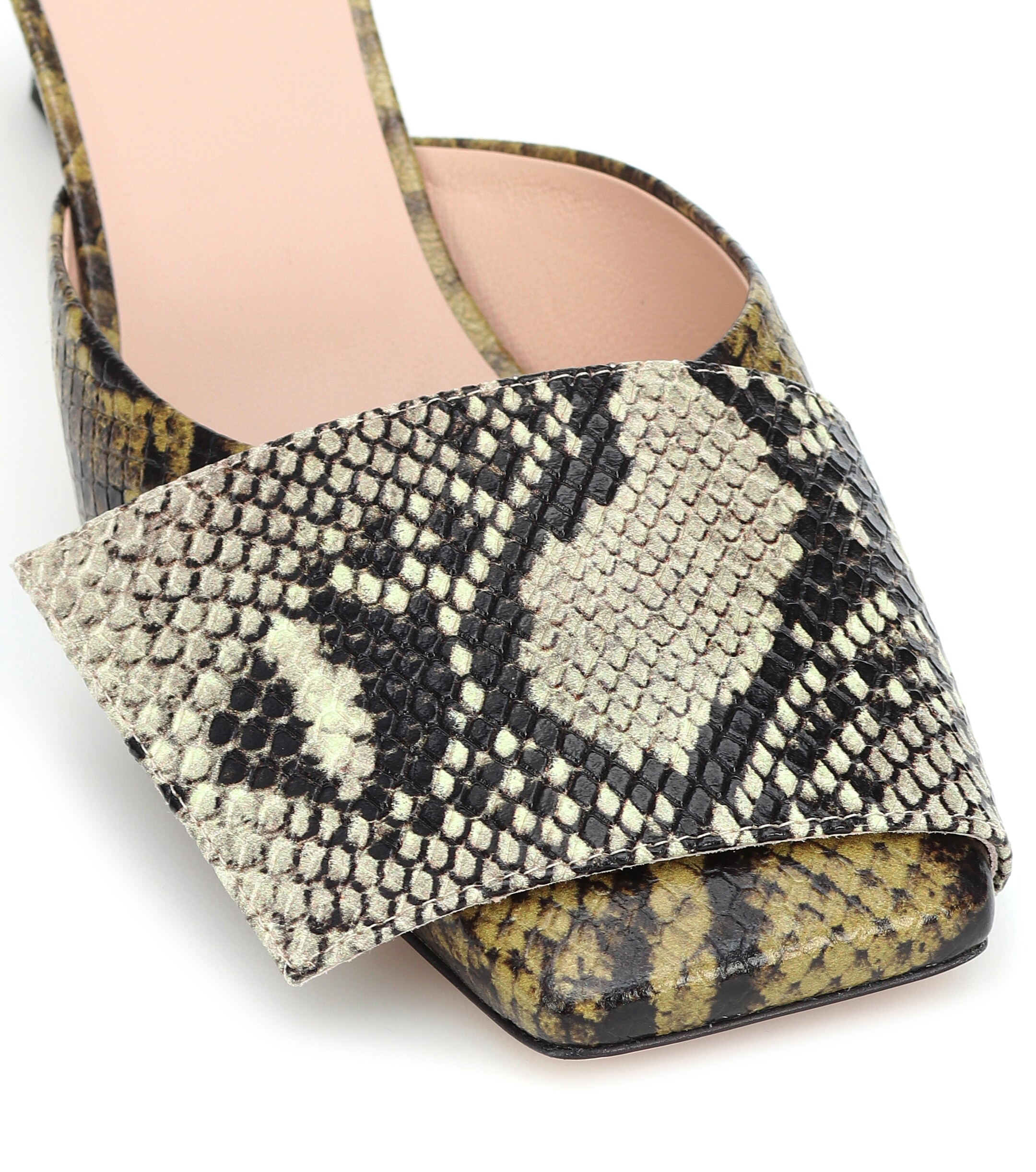 WANDLER Isa snake-effect leather mules
