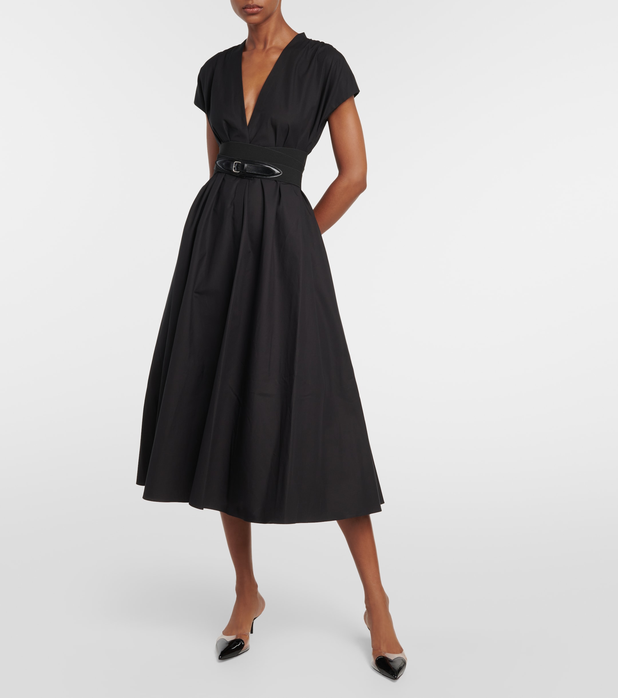 Alaa - Belted cotton poplin midi dress | Plush