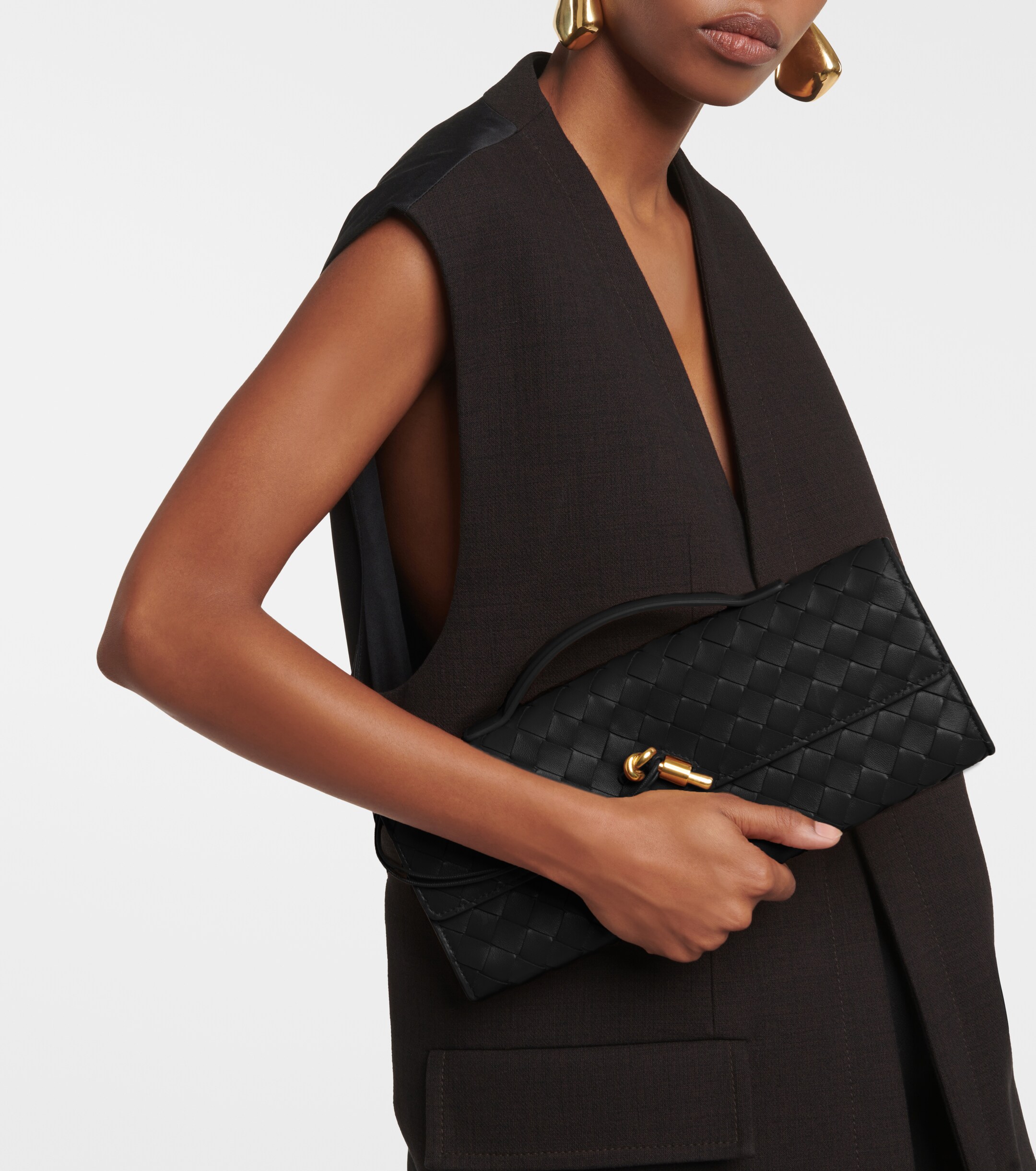 Bottega Veneta Andiamo Intrecciato leather clutch