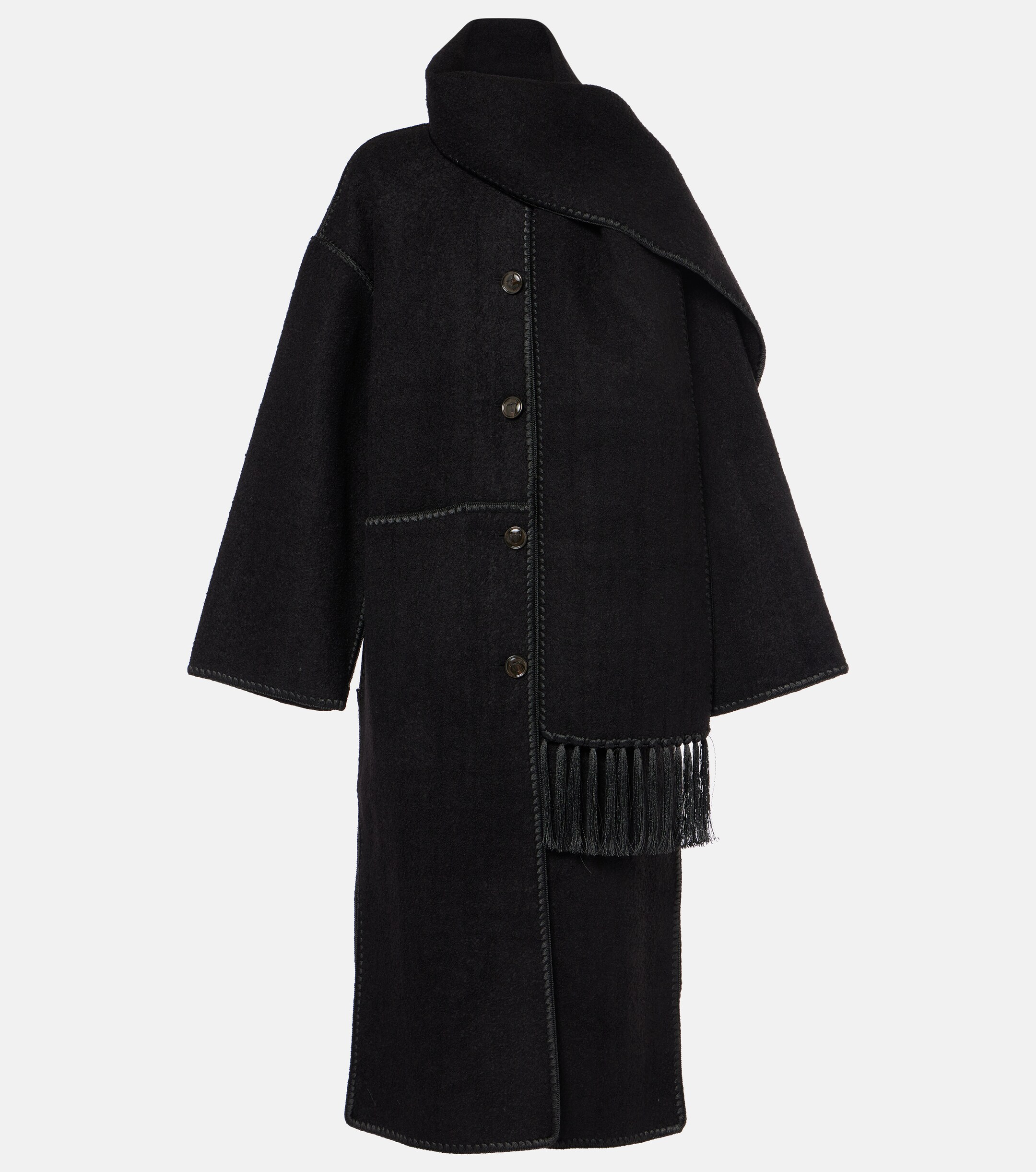 TOTEME Embroidered wool-blend scarf coat