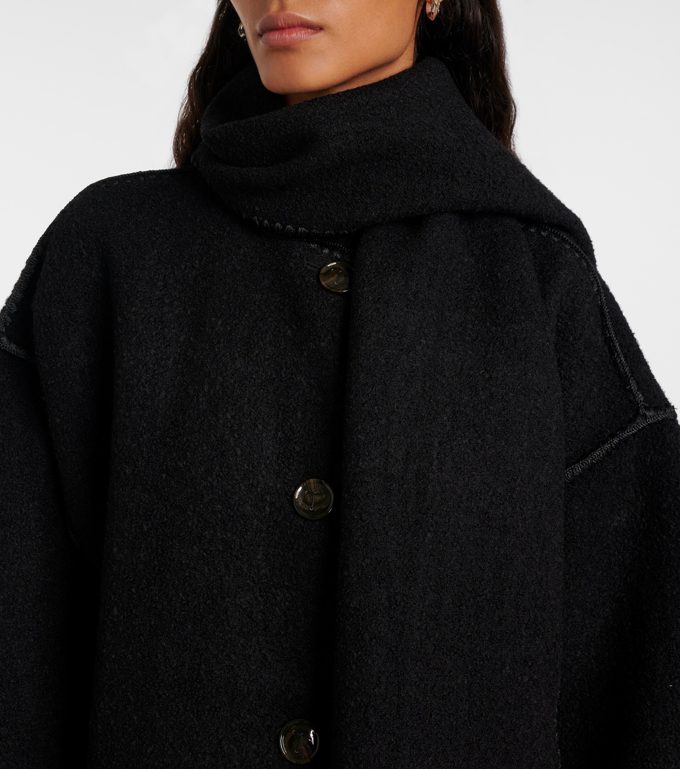 TOTEME Embroidered wool-blend scarf coat