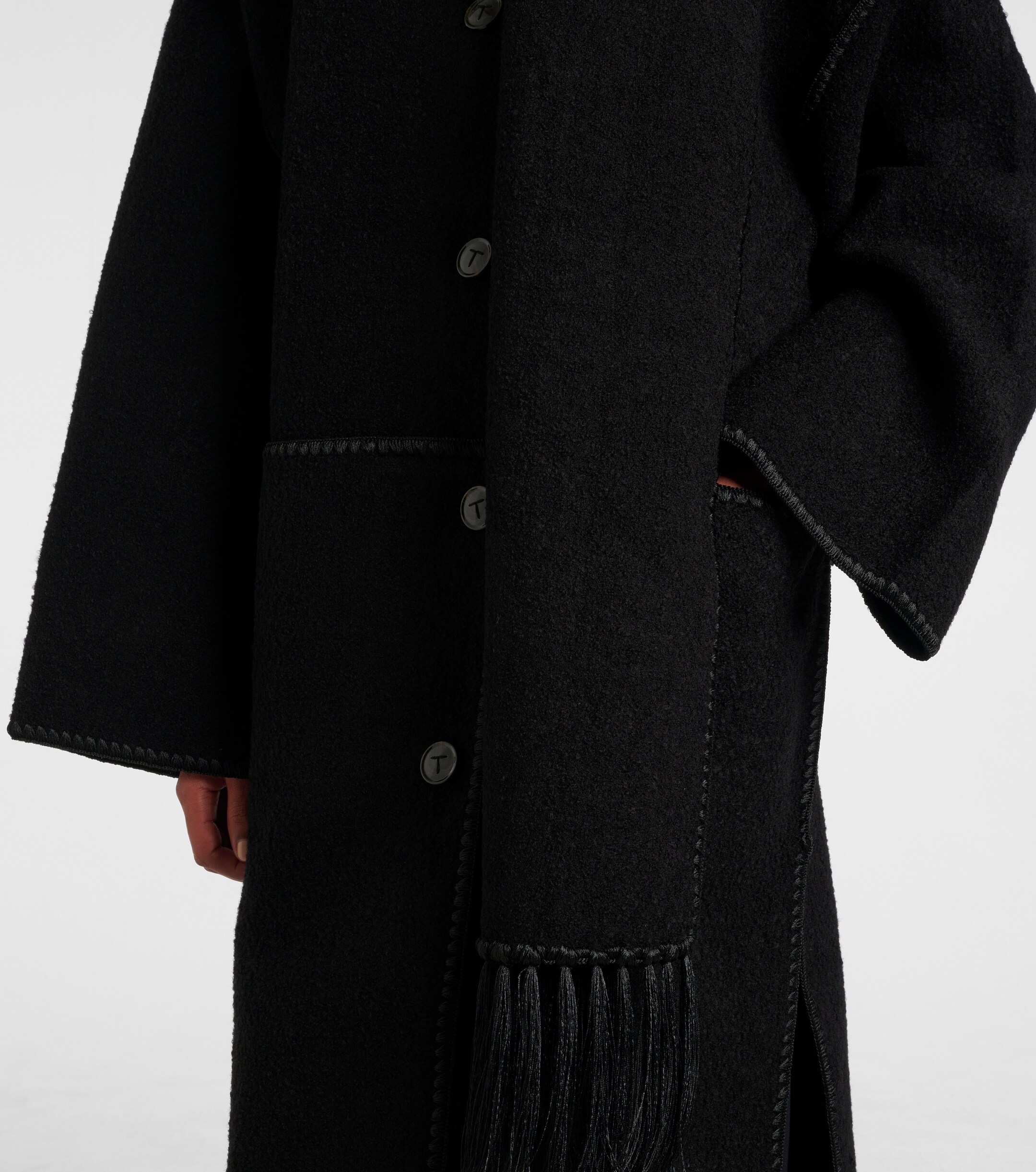 TOTEME Embroidered wool-blend scarf coat