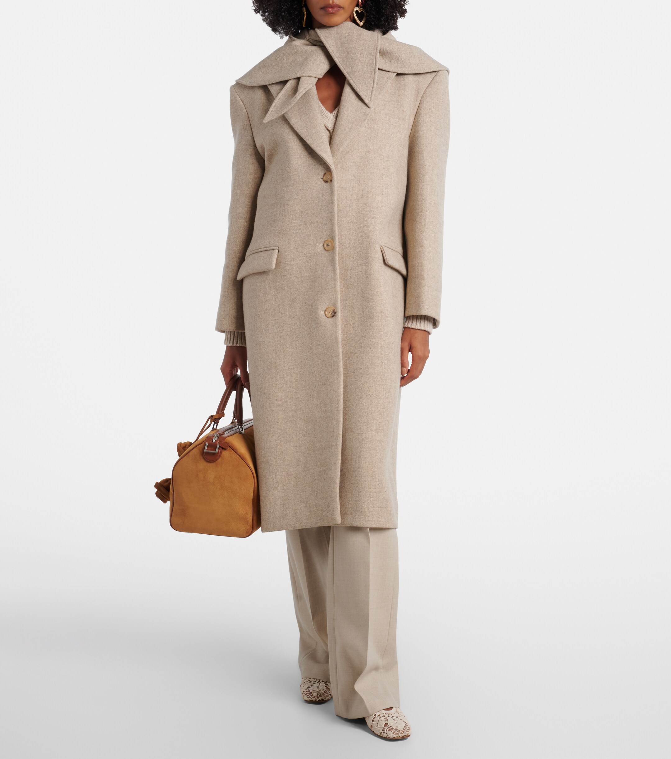 Magda Butrym Scarf-detail wool and silk coat