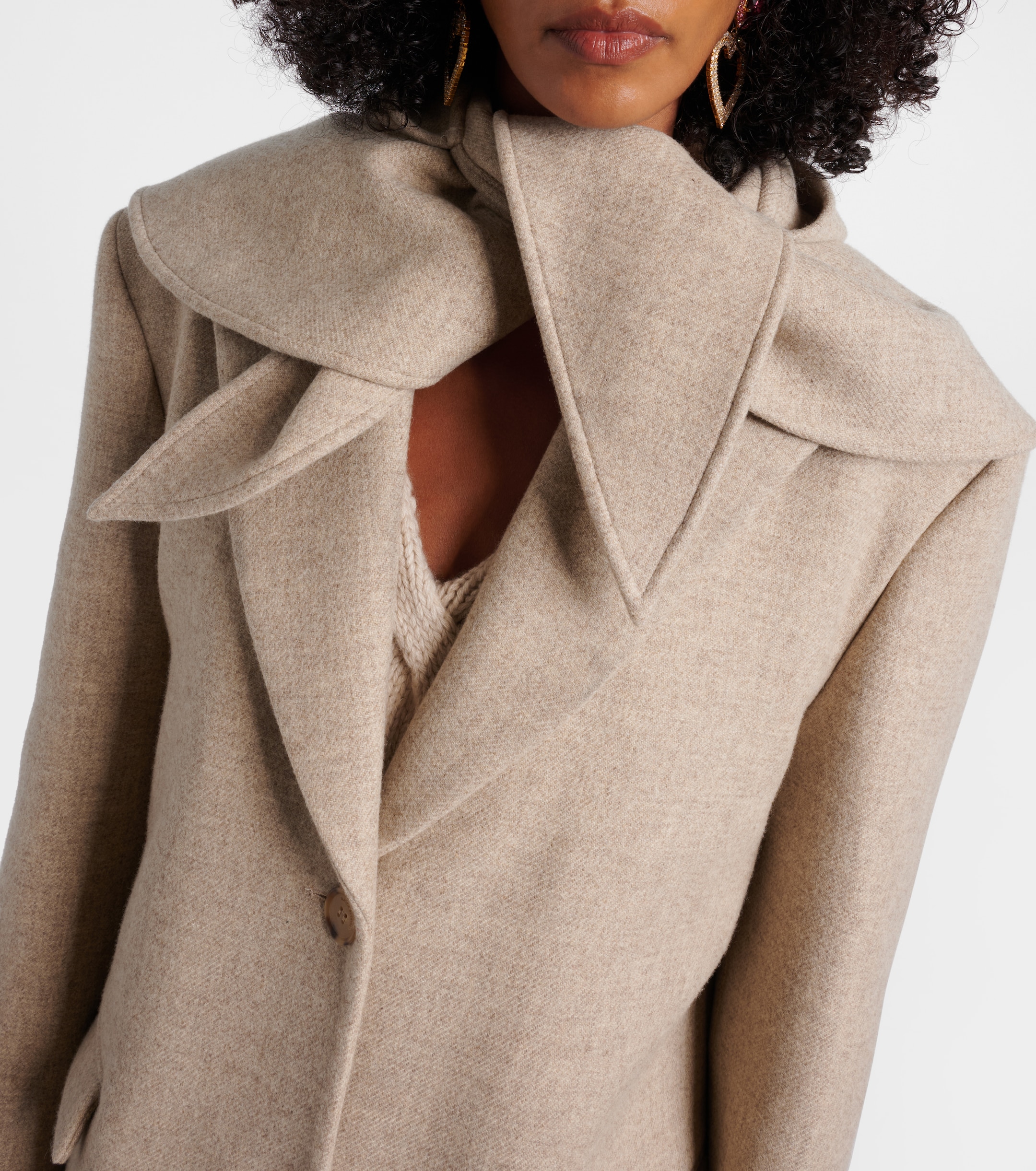 Magda Butrym Scarf-detail wool and silk coat