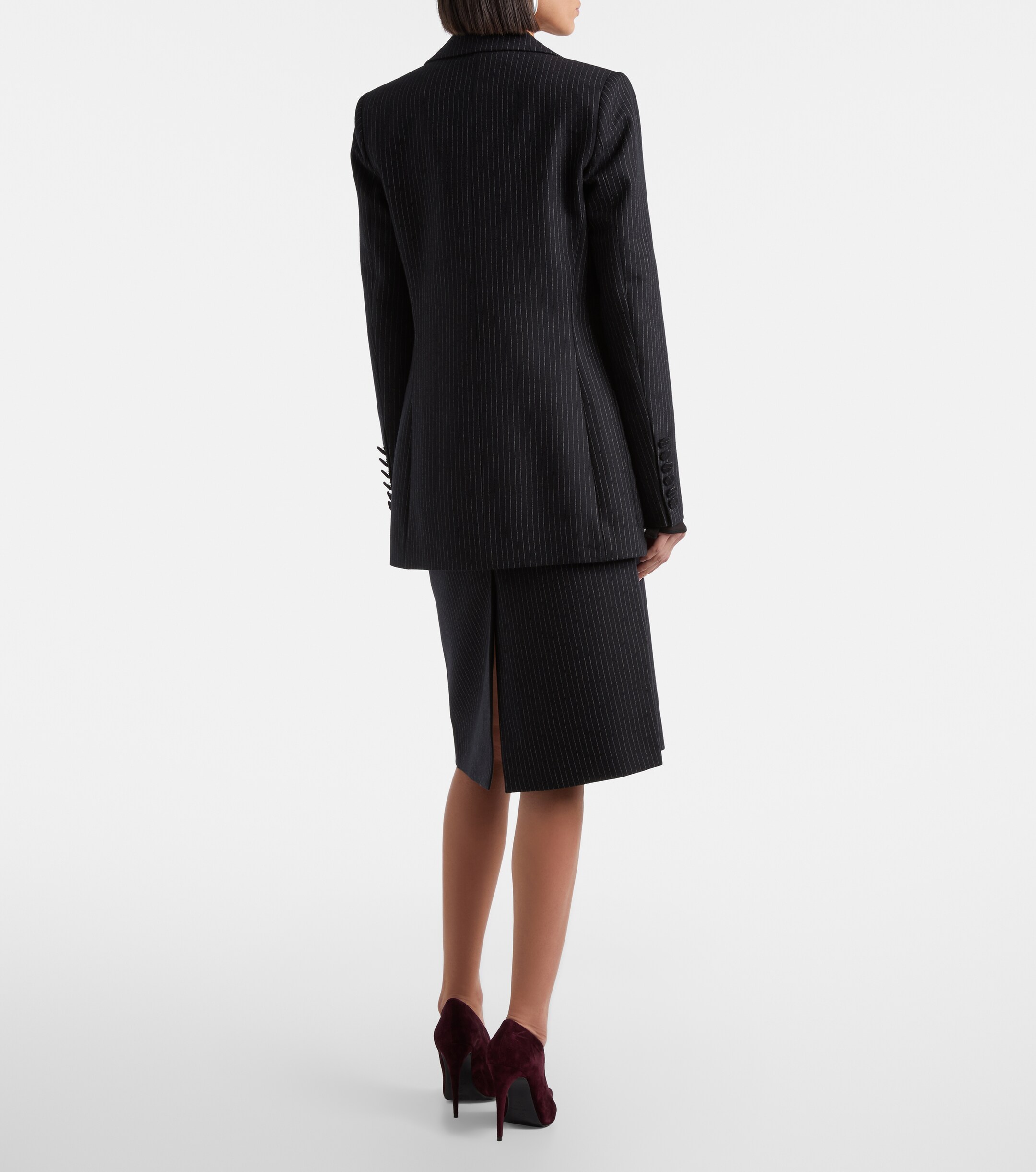Nina Ricci Pinstriped wool-blend pencil skirt