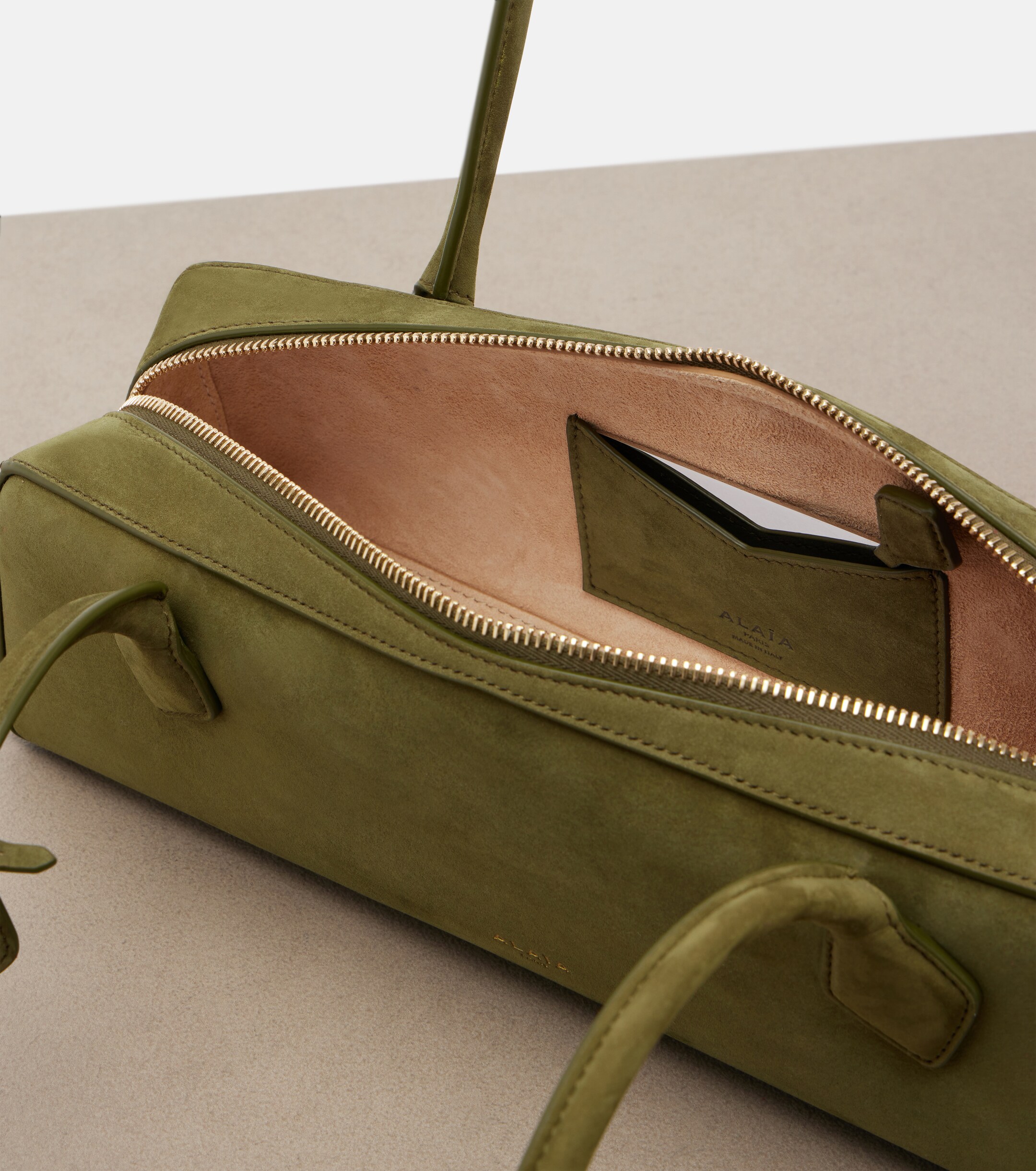 Alaïa Le Teckel Medium suede shoulder bag