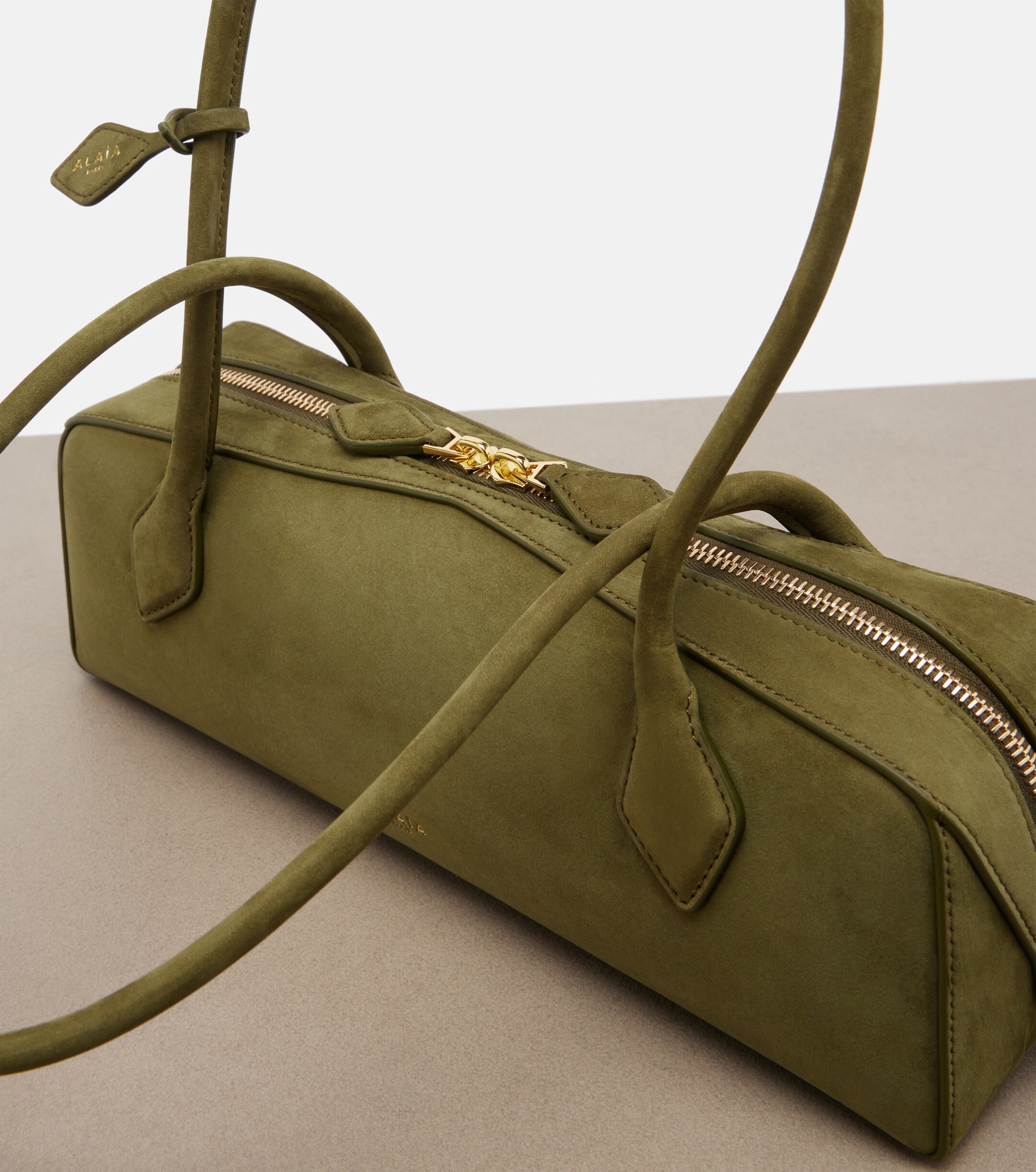 Alaïa Le Teckel Medium suede shoulder bag