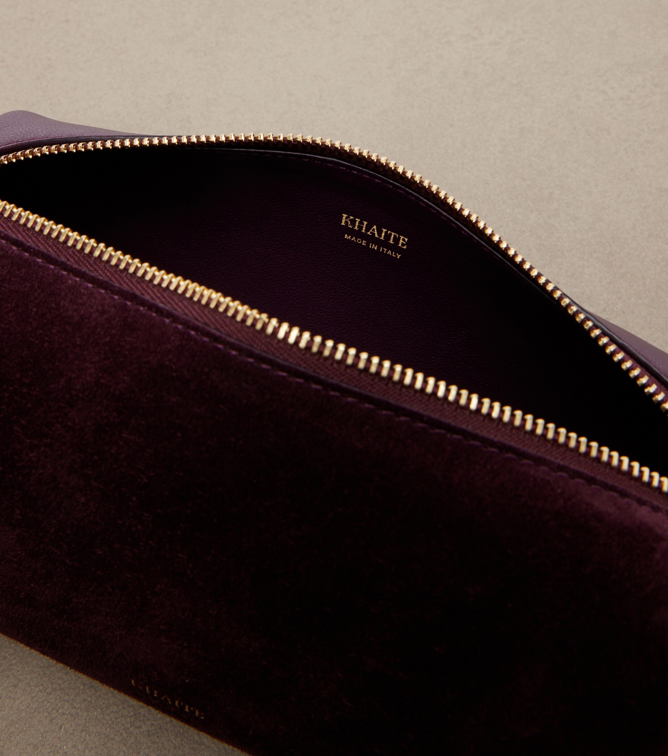 KHAITE Kye suede and leather shoulder bag
