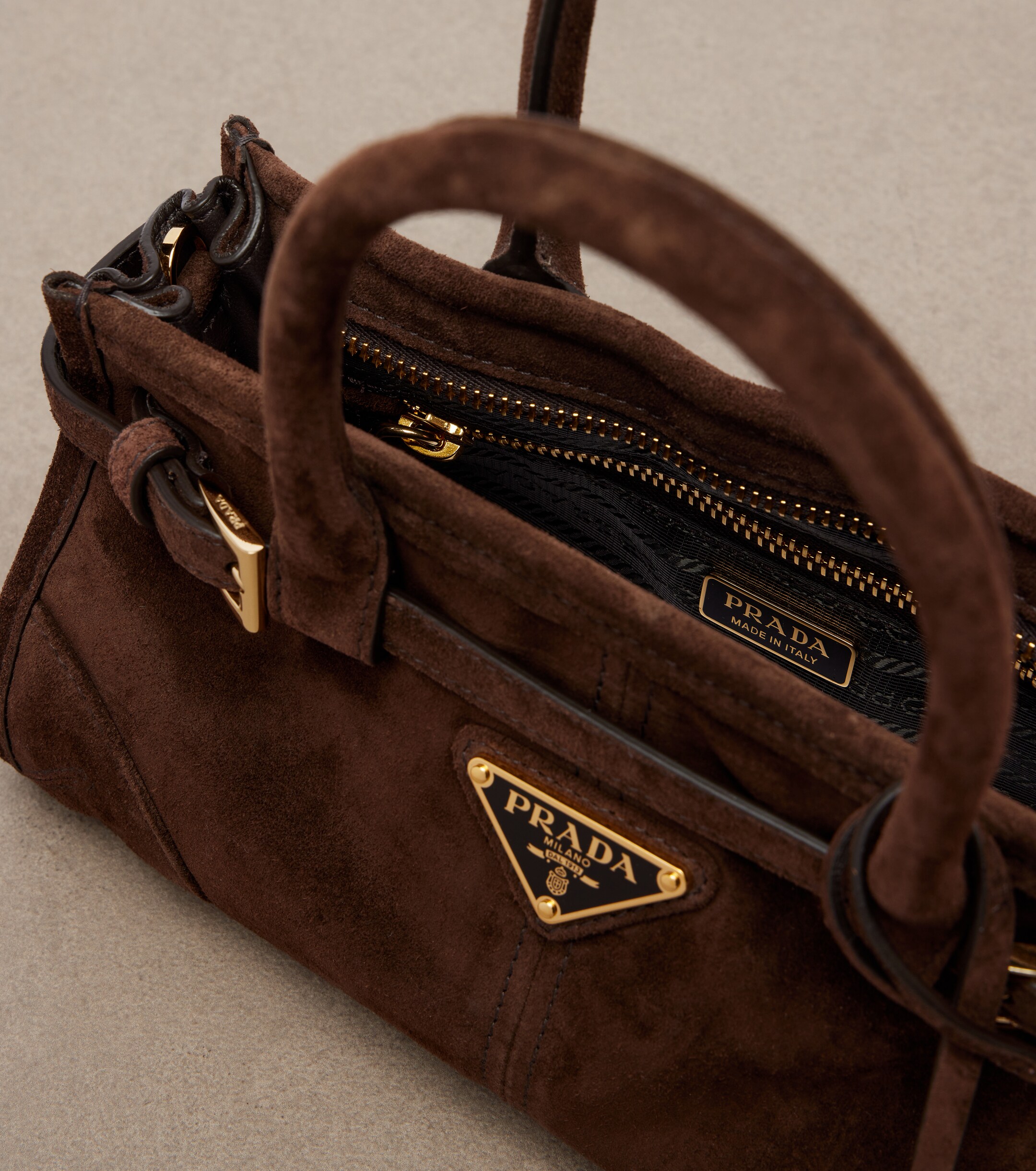 Prada Prada Bonnie Mini suede tote bag