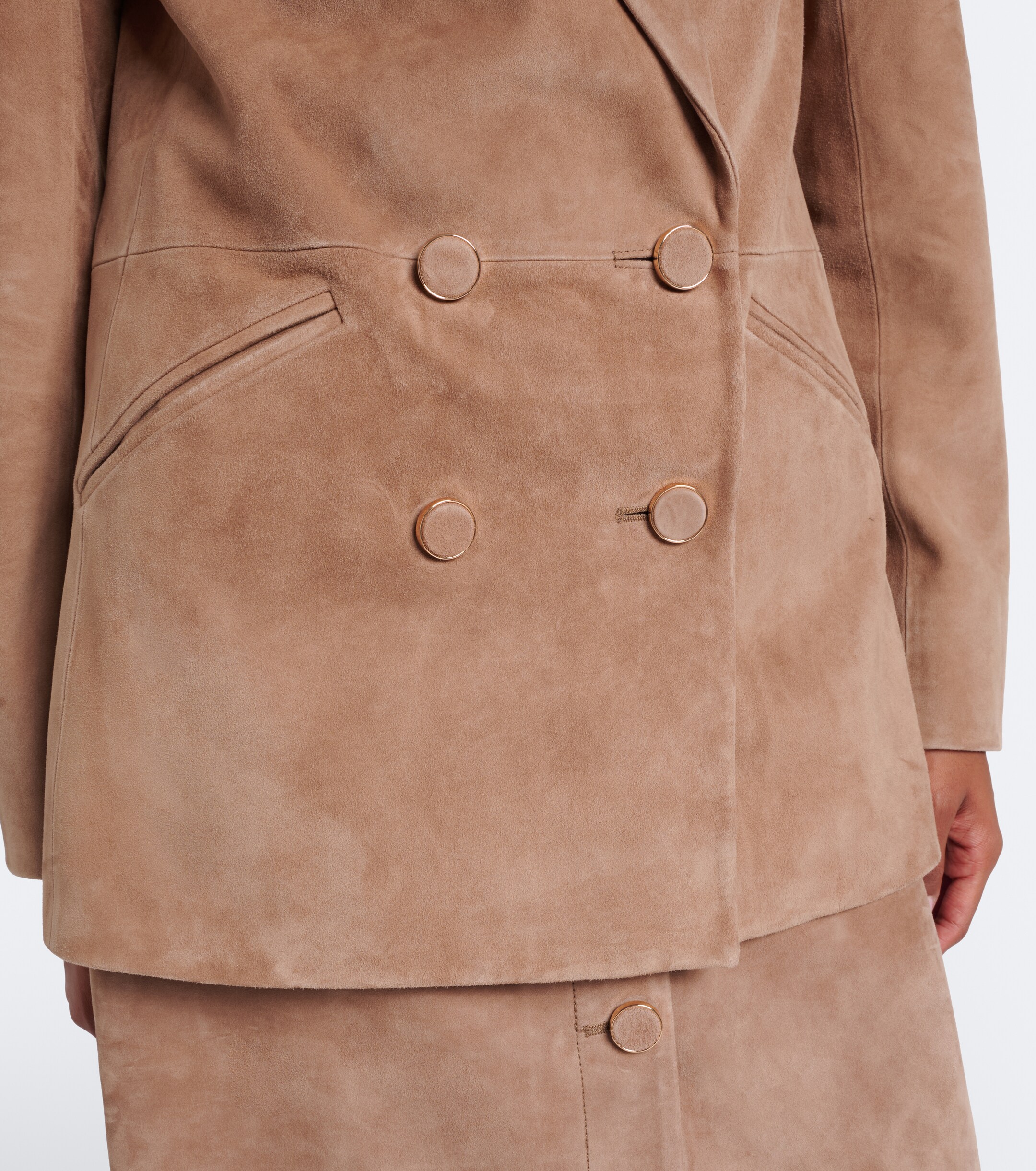 Veronica Beard Veronica Beard Oria double-breasted suede jacket