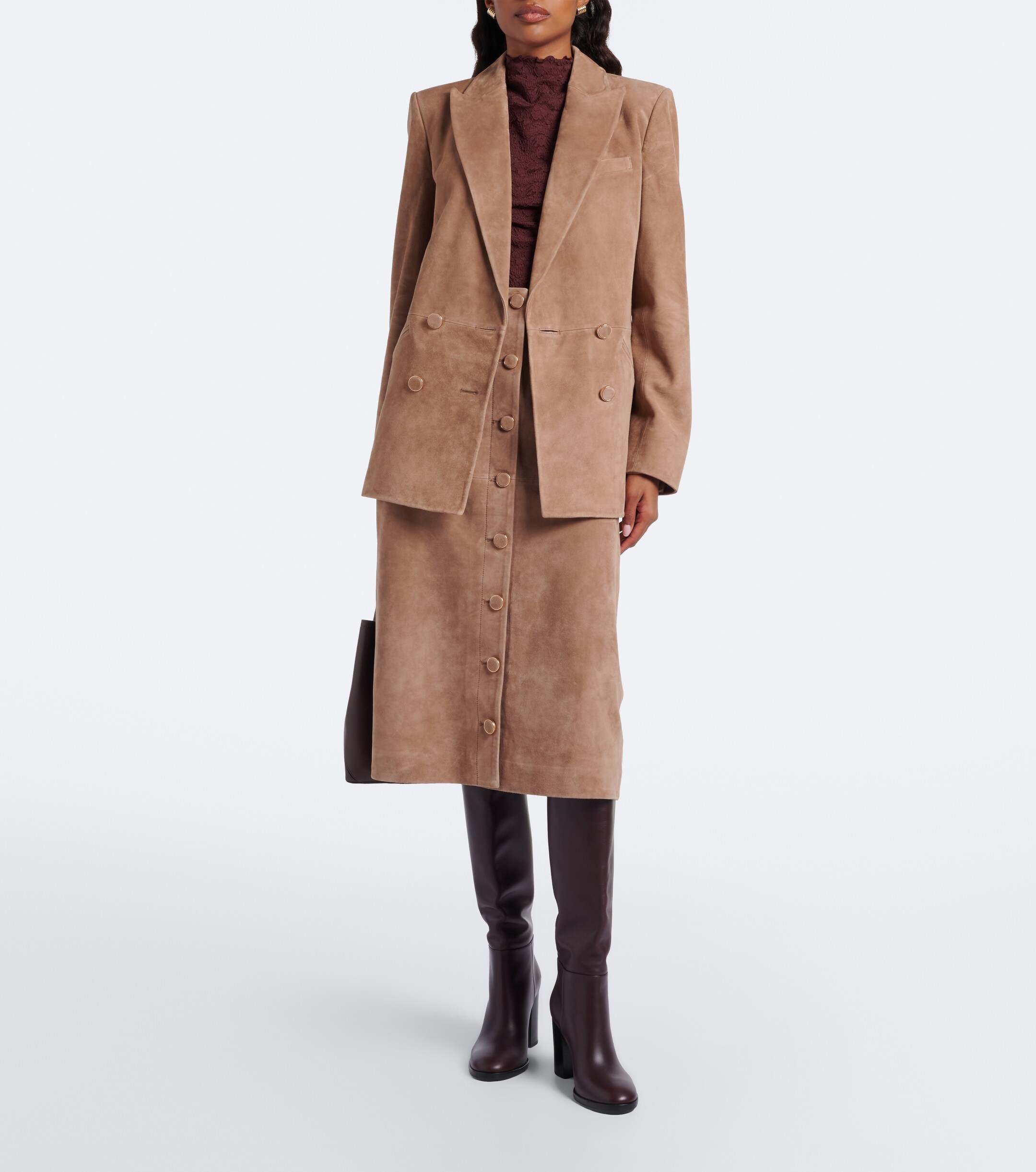 Veronica Beard Veronica Beard Oria double-breasted suede jacket