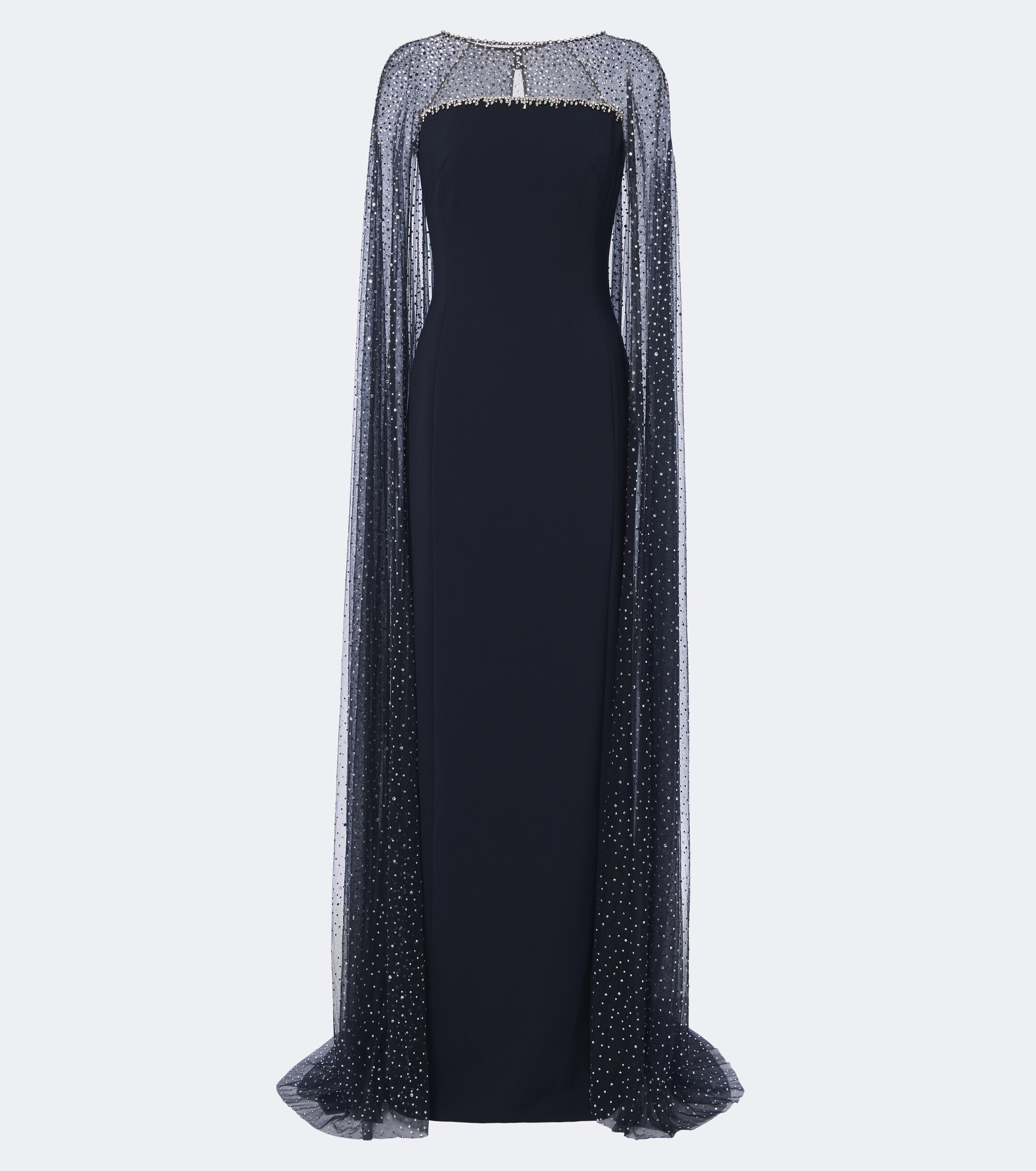 Jenny Packham Jenny Packham Moxie caped embellished gown