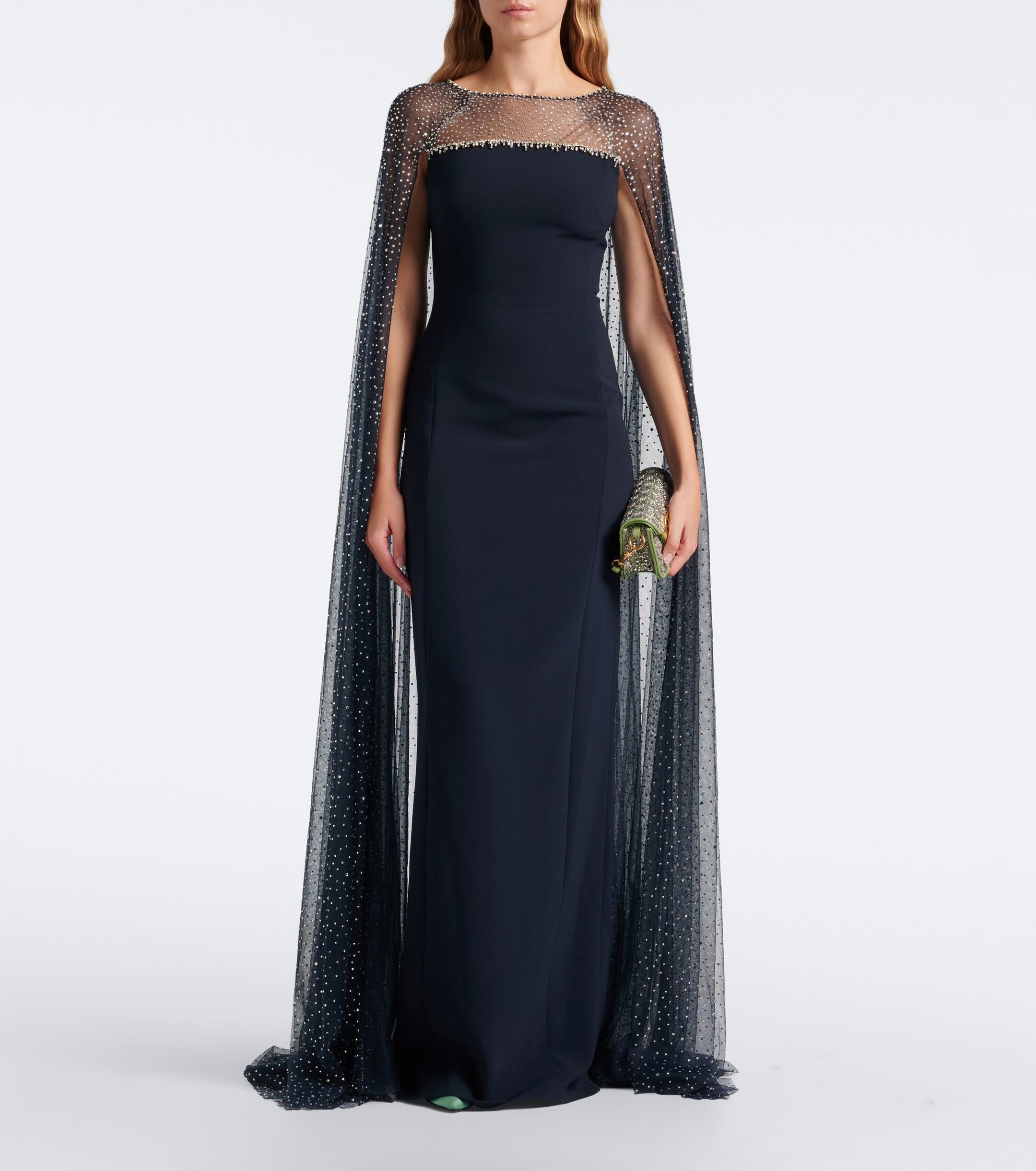 Jenny Packham Jenny Packham Moxie caped embellished gown