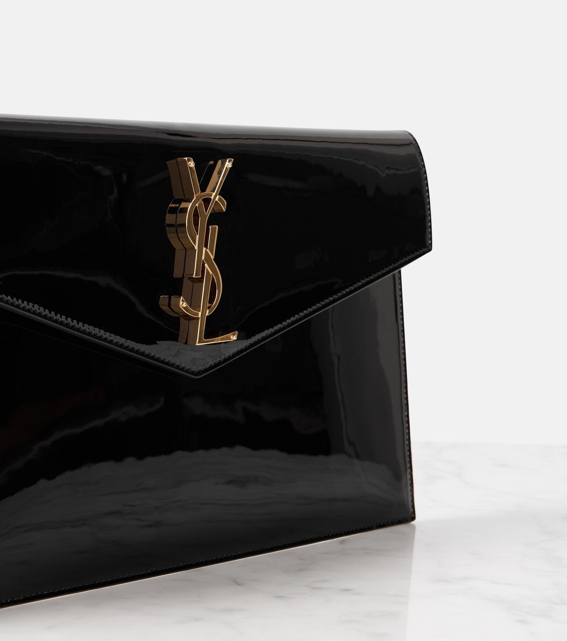 Saint Laurent Uptown patent leather clutch