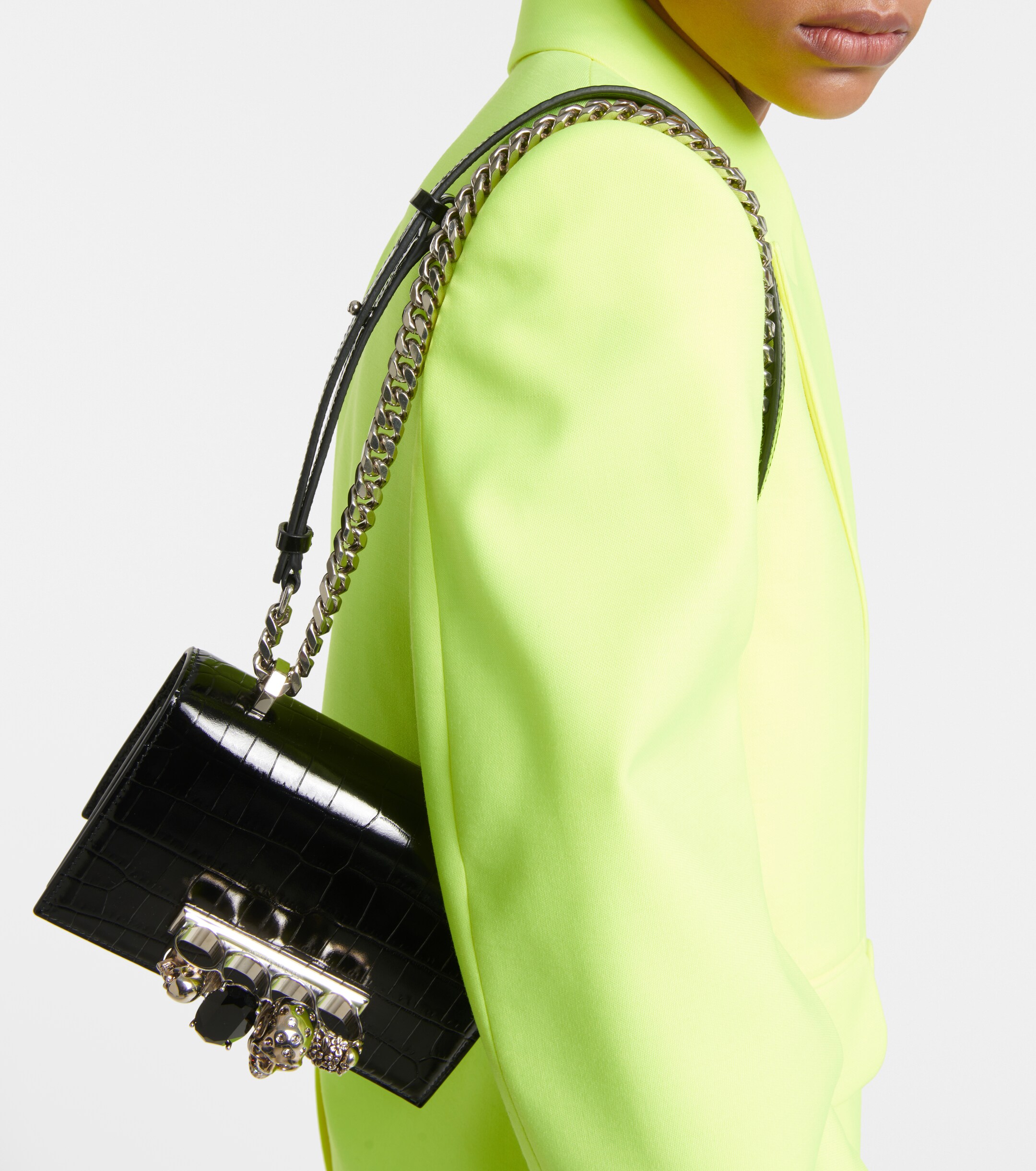 McQueen Jewelled Satchel leather shoulder bag