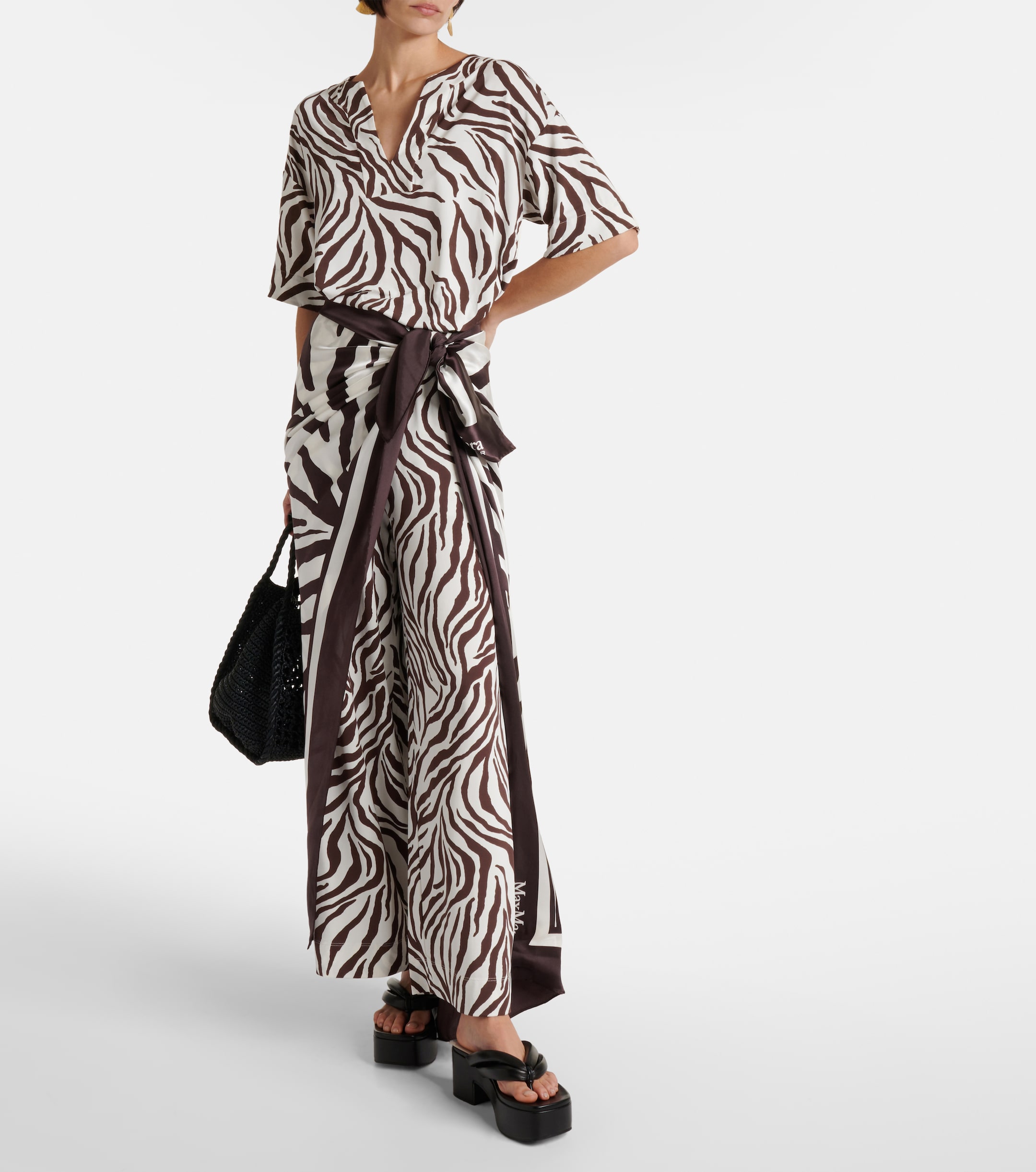 Max Mara Siberia zebra-print jersey top