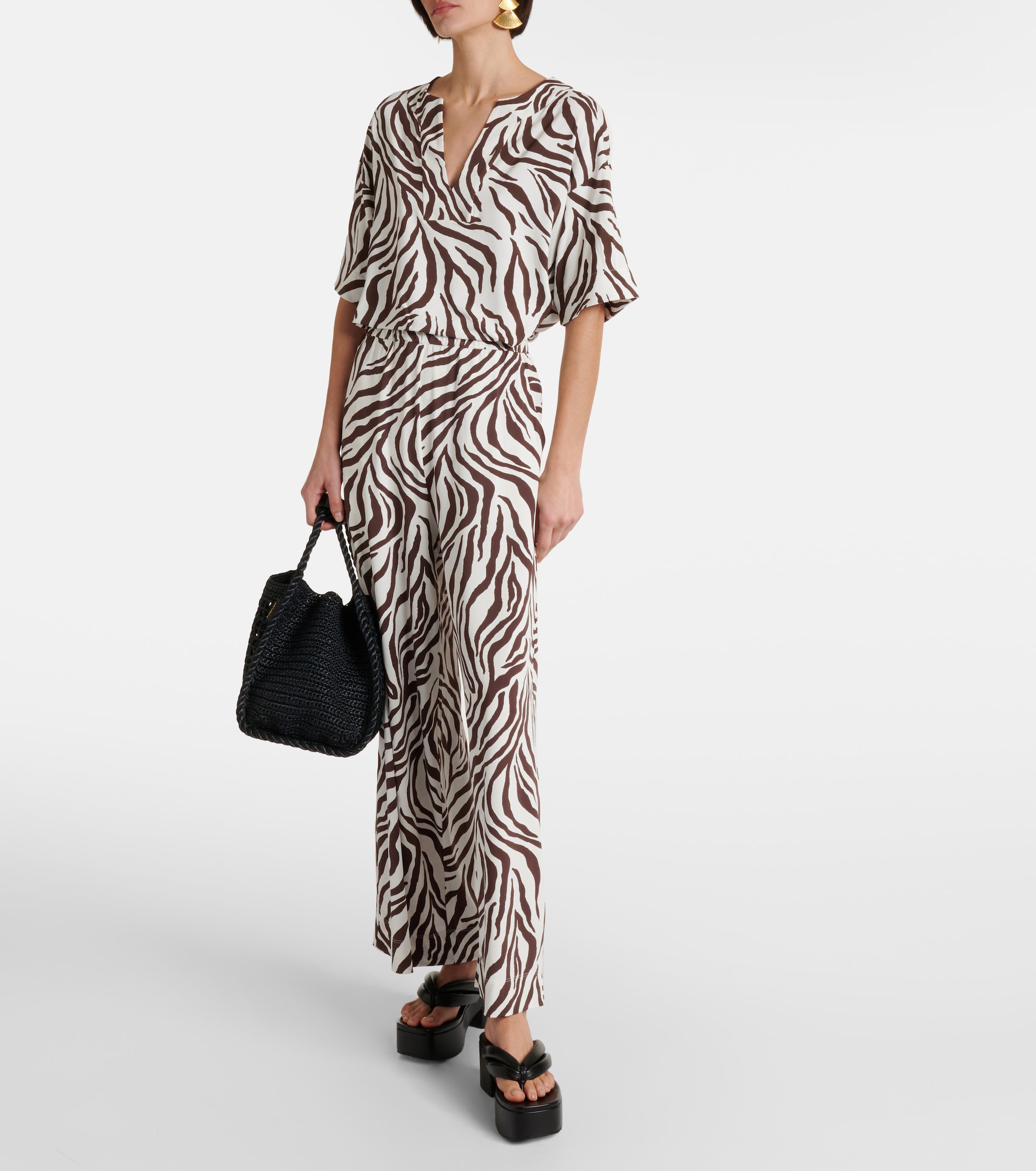 Max Mara Siberia zebra-print jersey top