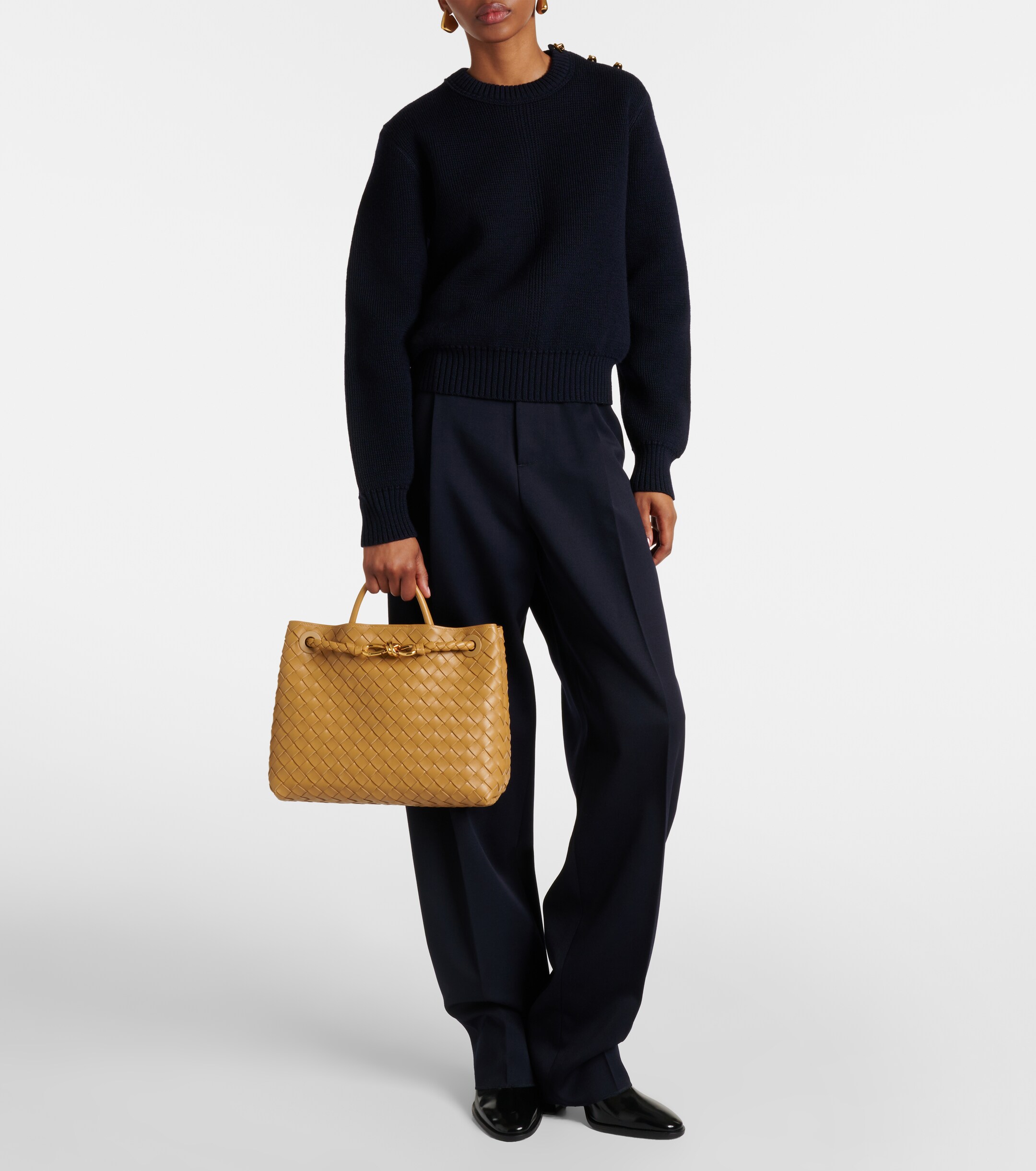 Bottega Veneta Andiamo Intrecciato Medium leather tote bag