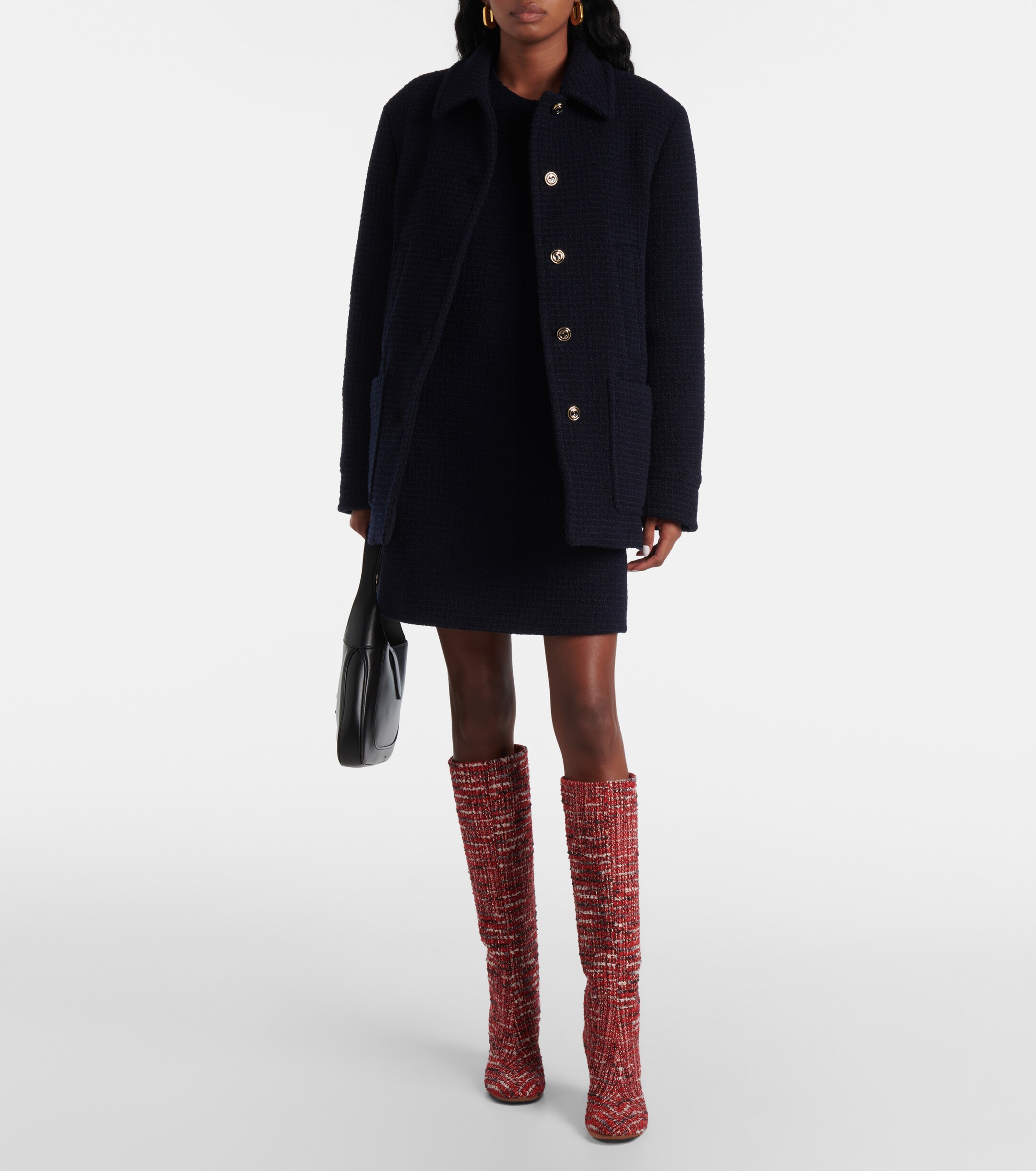 GIANVITO ROSSI Bouclé knee-high boots