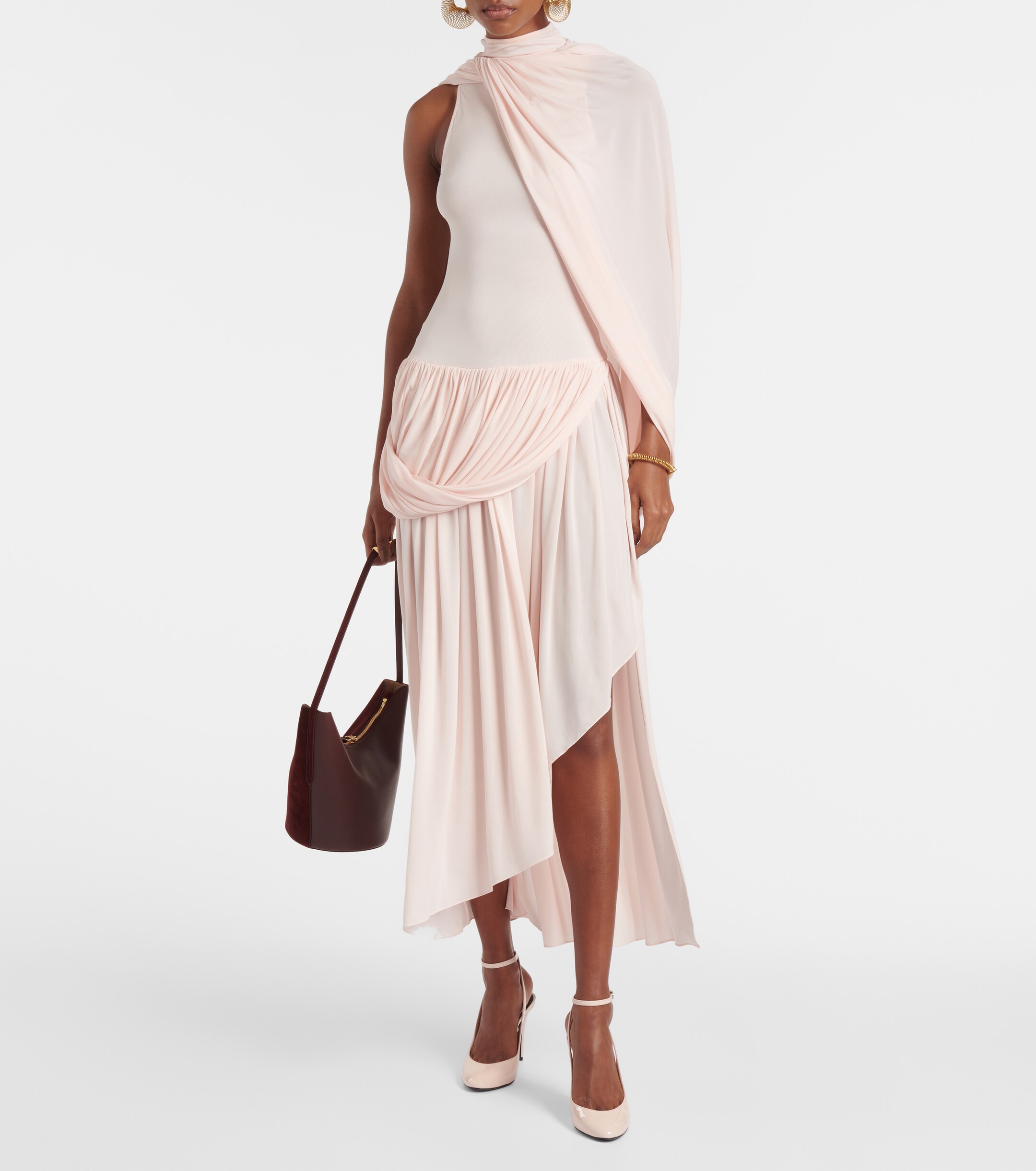 Alaïa Shape Small suede and leather bucket bag